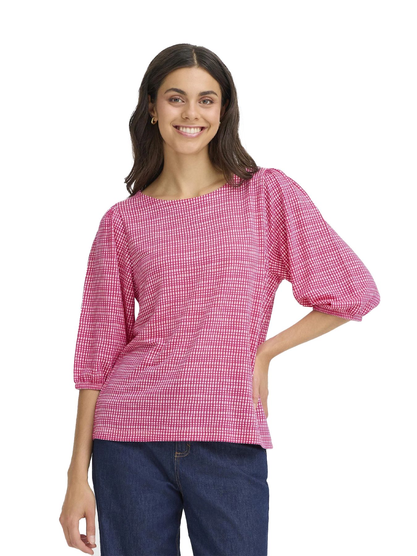 Fransa FRNIALA TEE 1 VERY BERRY CHECK 2900157533049