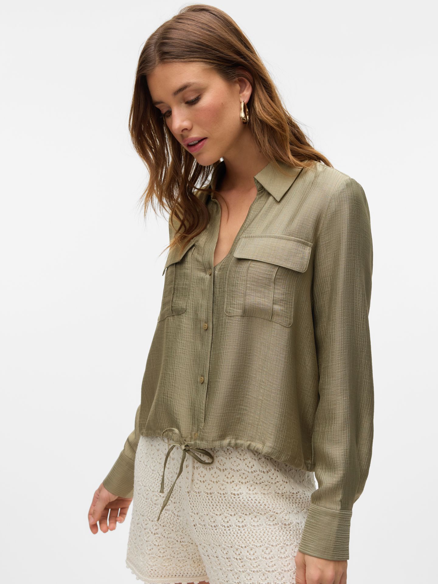 Vero Moda VMTOMA LS TIE SHIRT WVN Mermaid 2900157564043