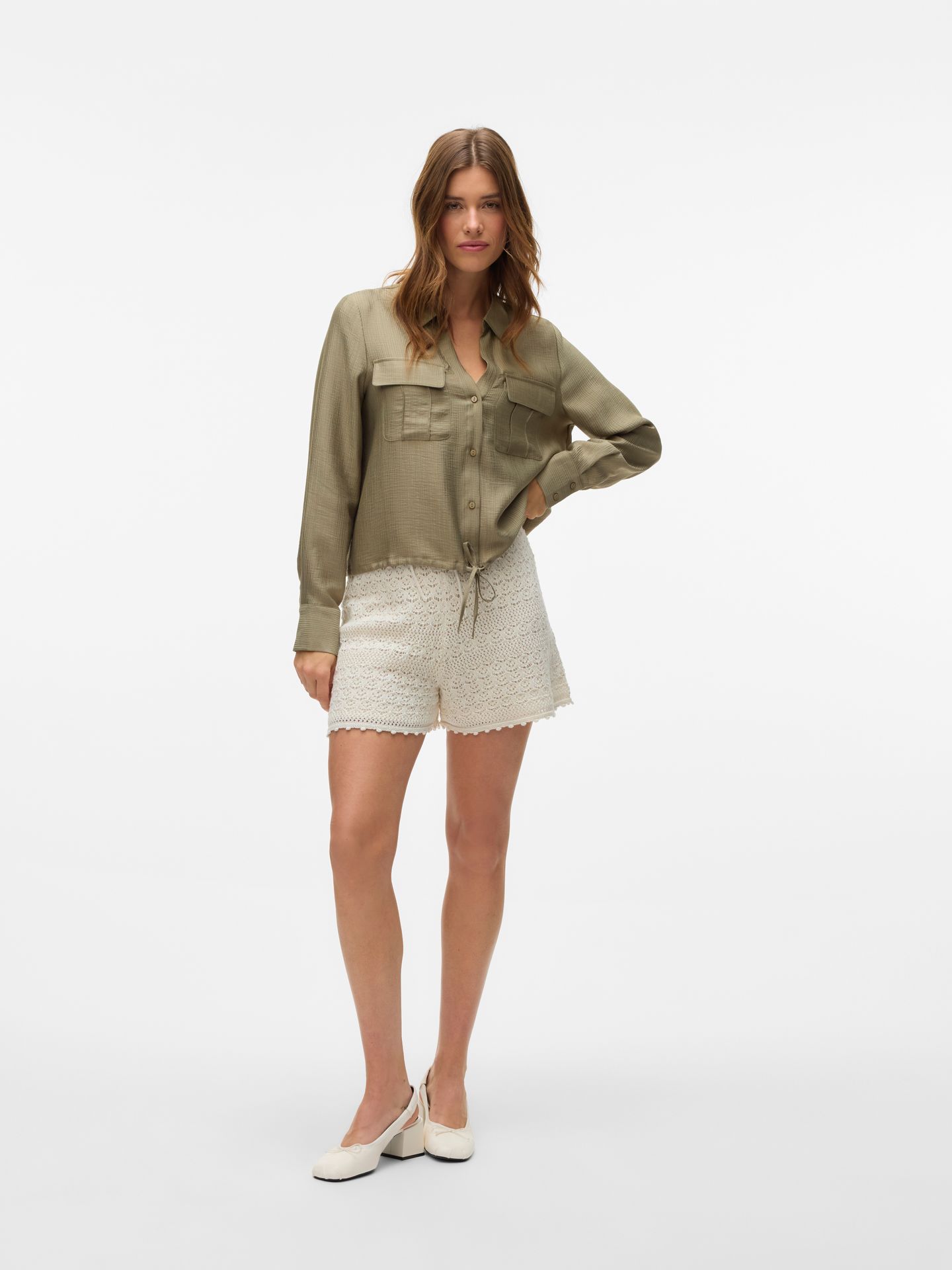 Vero Moda VMTOMA LS TIE SHIRT WVN Mermaid 2900157564043