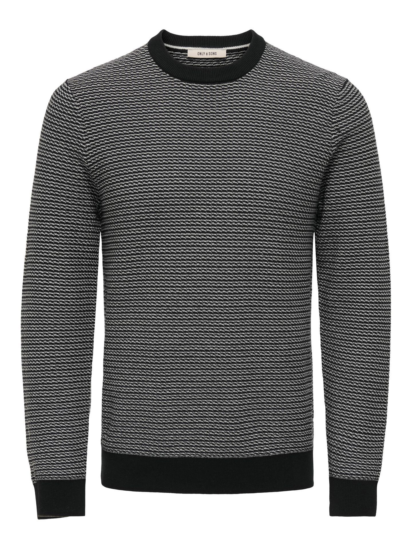 Only & Sons ONSMIGUEL REG 12 STRUCTURE CREW KNI Black/LEAF 2900157570020