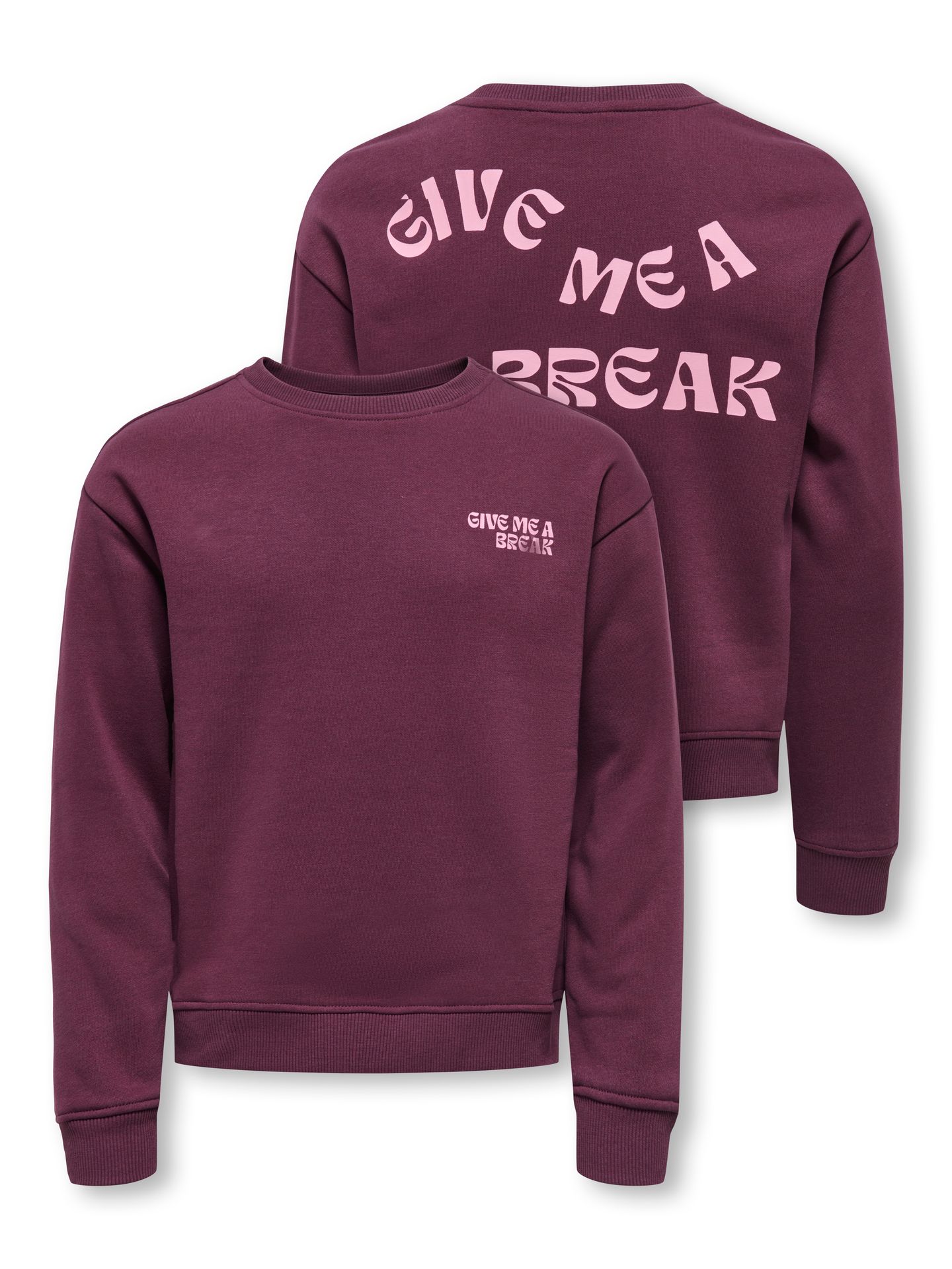 Only KOGCAMINE L/S OVERSIZE O-NECK CS SW Mauve Wine/Break/Sea Pink 2900157587011