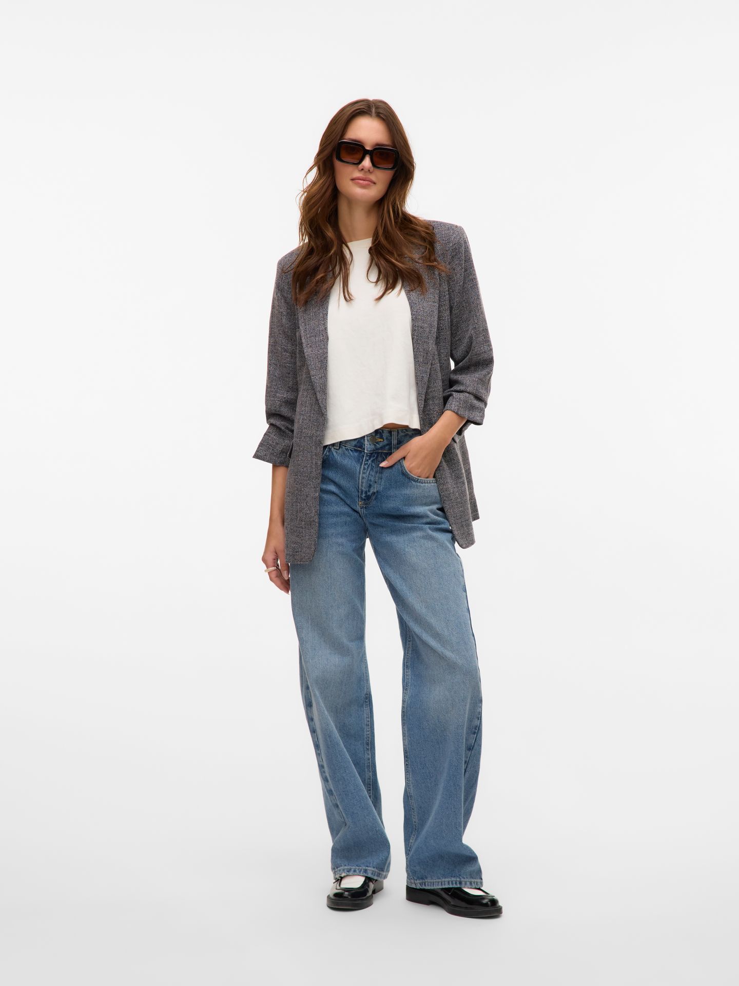 Vero Moda VMFRIDA 3/4 REGULAR BLAZER NOOS Black/W. ASH/TAN/BIRCH 2900157595054