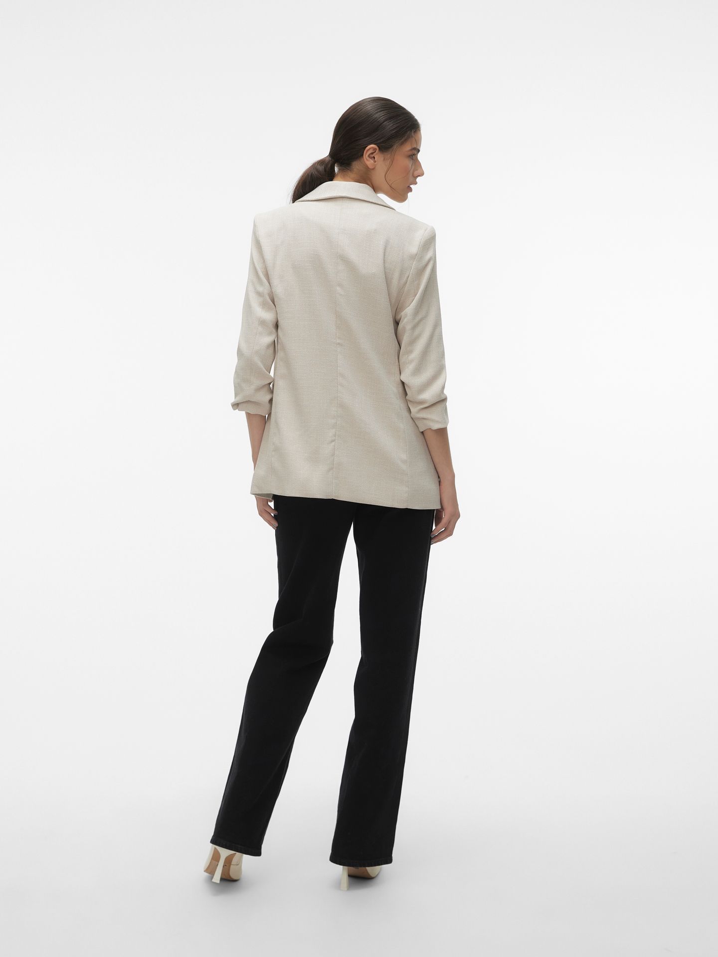 Vero Moda VMFRIDA 3/4 REGULAR BLAZER NOOS Oatmeal/Black 2900168869045