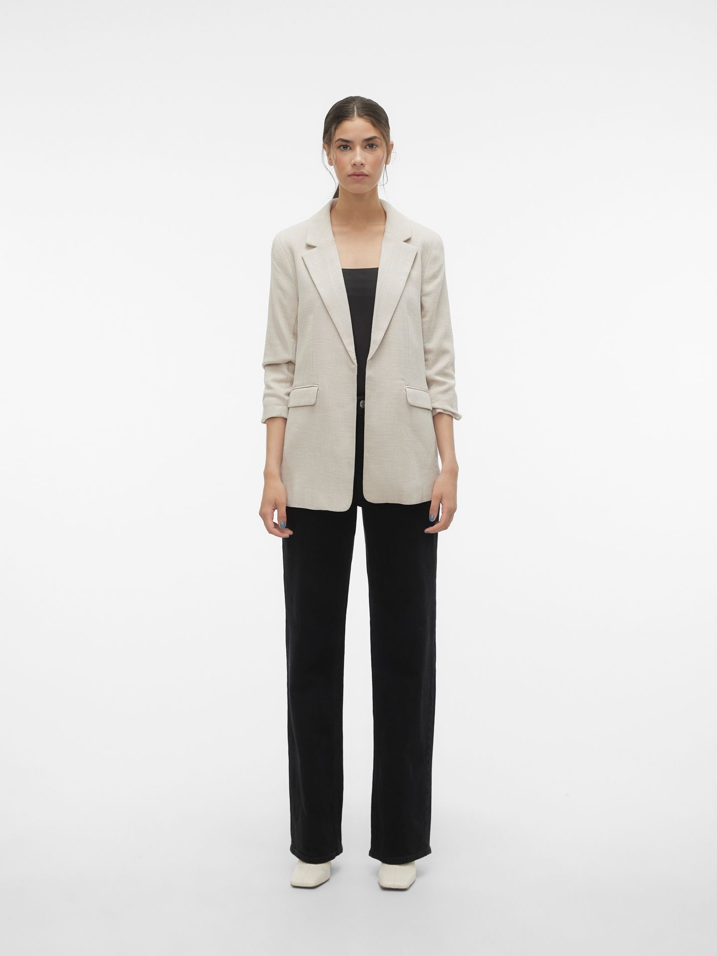 Vero Moda VMFRIDA 3/4 REGULAR BLAZER NOOS Oatmeal/Black 2900168869045