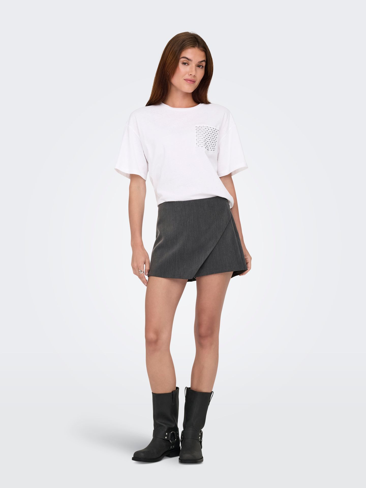 Only ONLMIST-YASMINE LIFE WRAP SKORT TLR Dark Grey Melange 2900157594026