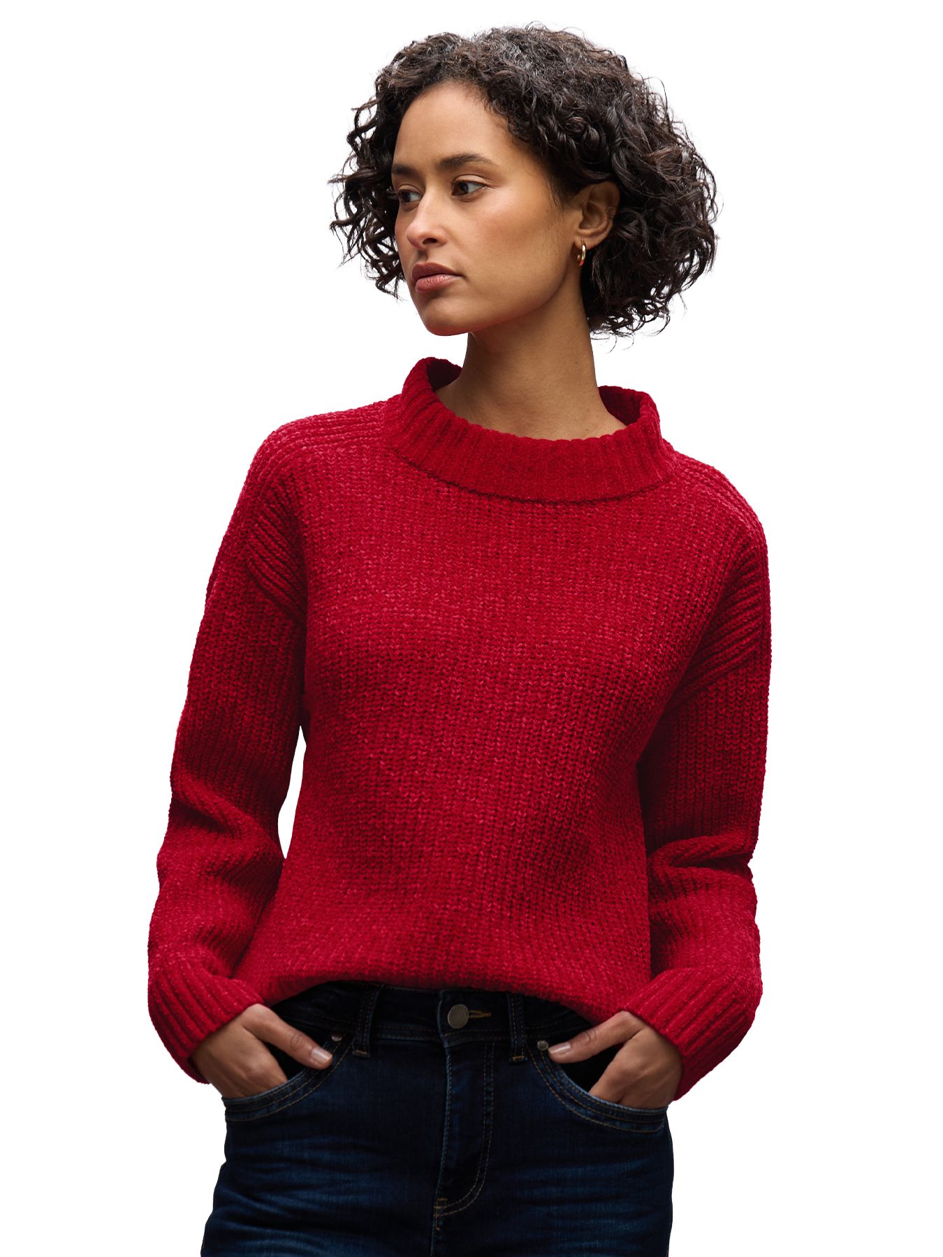 Street-One A303550 chenille sweater halfcardig racing red 2900157727059
