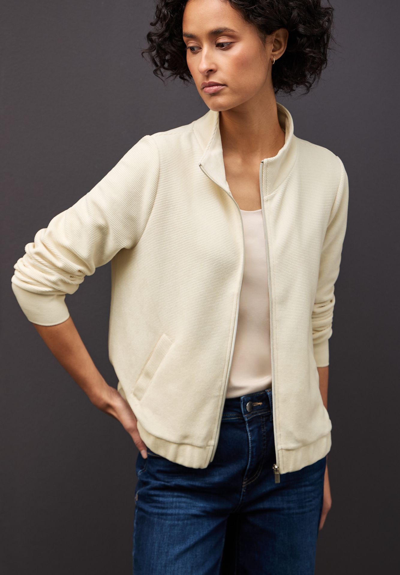 Street-One A324178 soft fine structure zipper soft beige 2900157750026