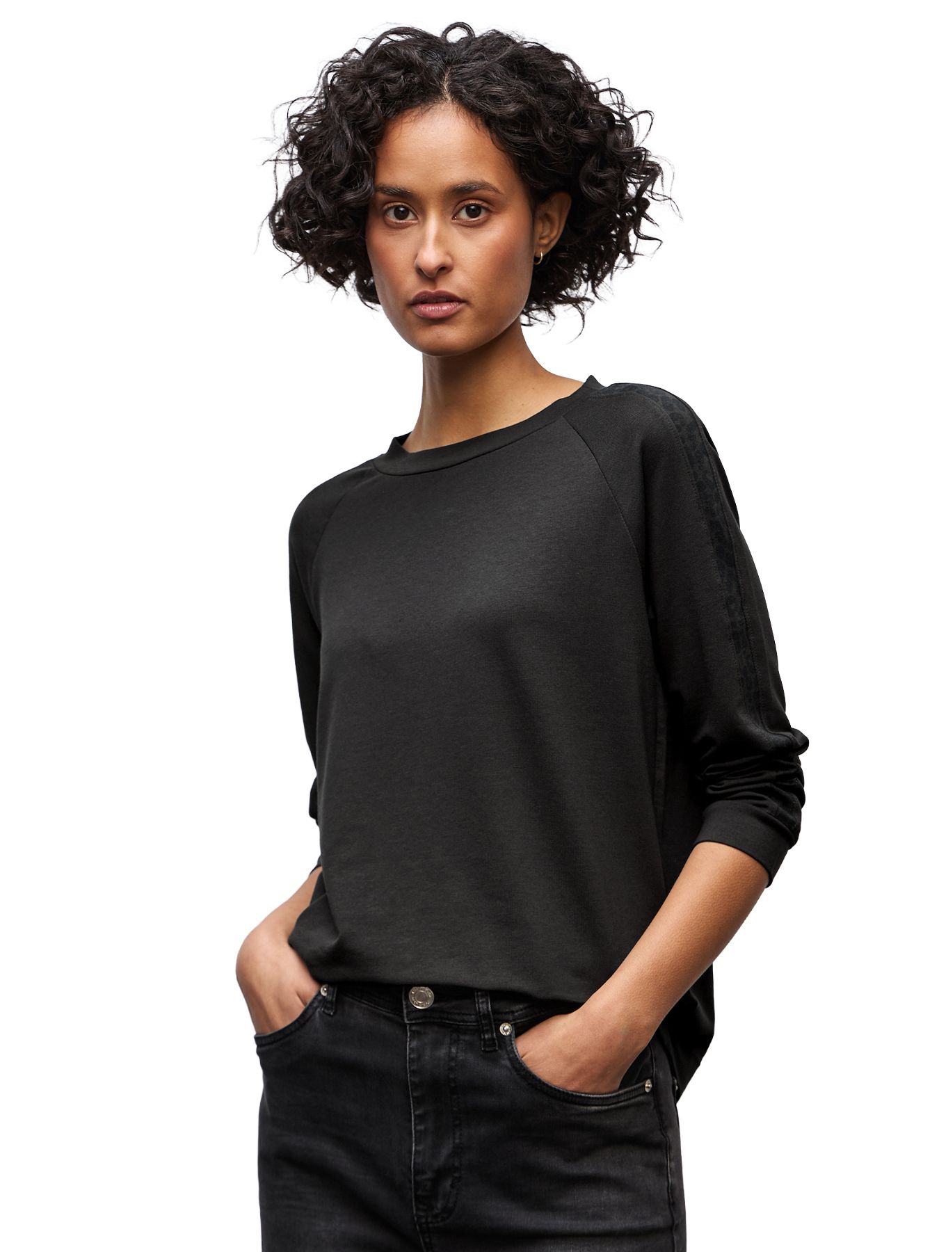 Street-One A324190 shirt w.printed galloon darkest brown 2900157764023