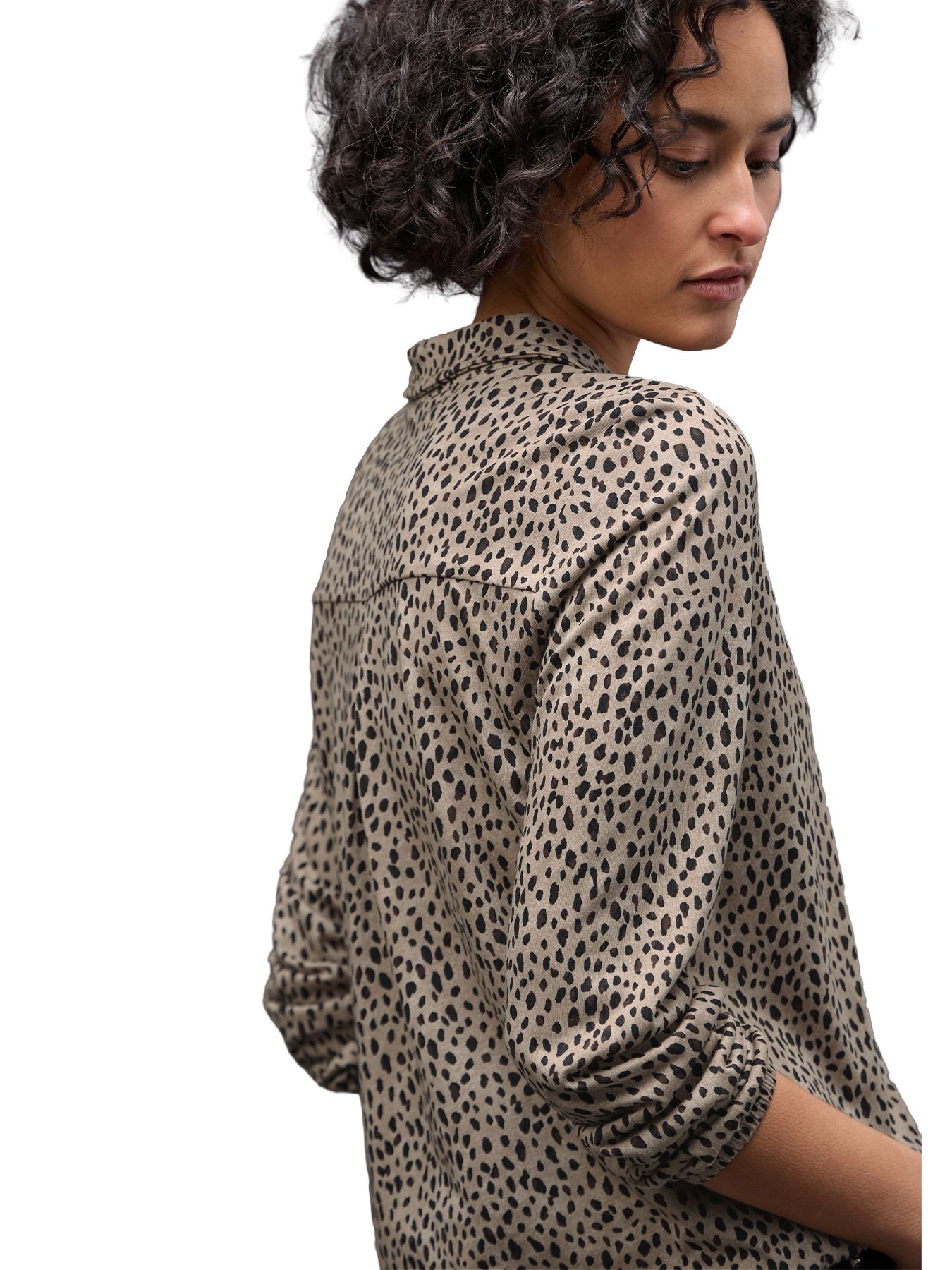 Street-One A324186 LTD QR printed jersey blous sanded beige 2900157843049