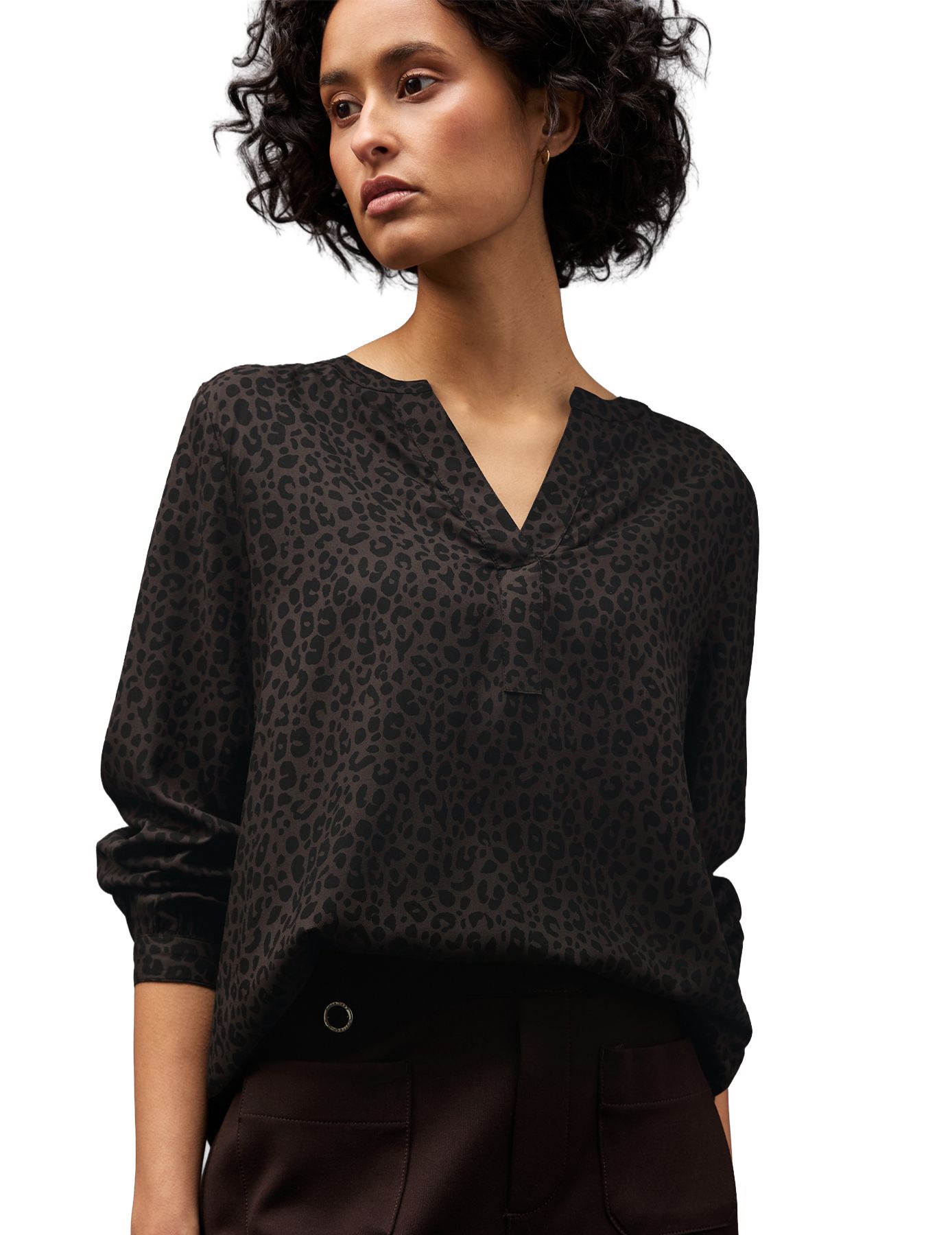 Street-One A346108 LTD QR Splitneck tunic blou darkest brown 2900157848044