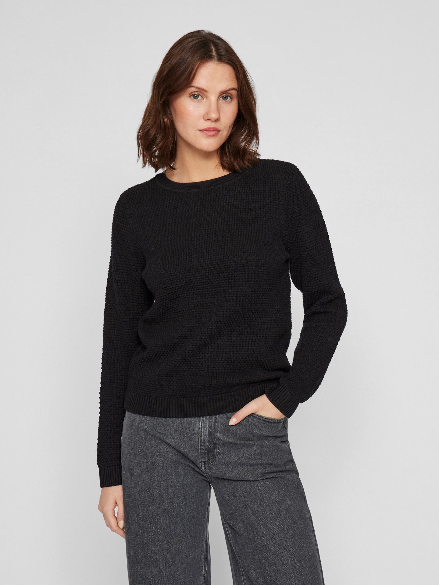 Object VIDALO O-NECK L/S KNIT TOP- NOOS Black 00114087-EKA22000400000182 Object VIDALO O-NECK L/S KNIT TOP- NOOS Black 00114087-EKA22000400000182