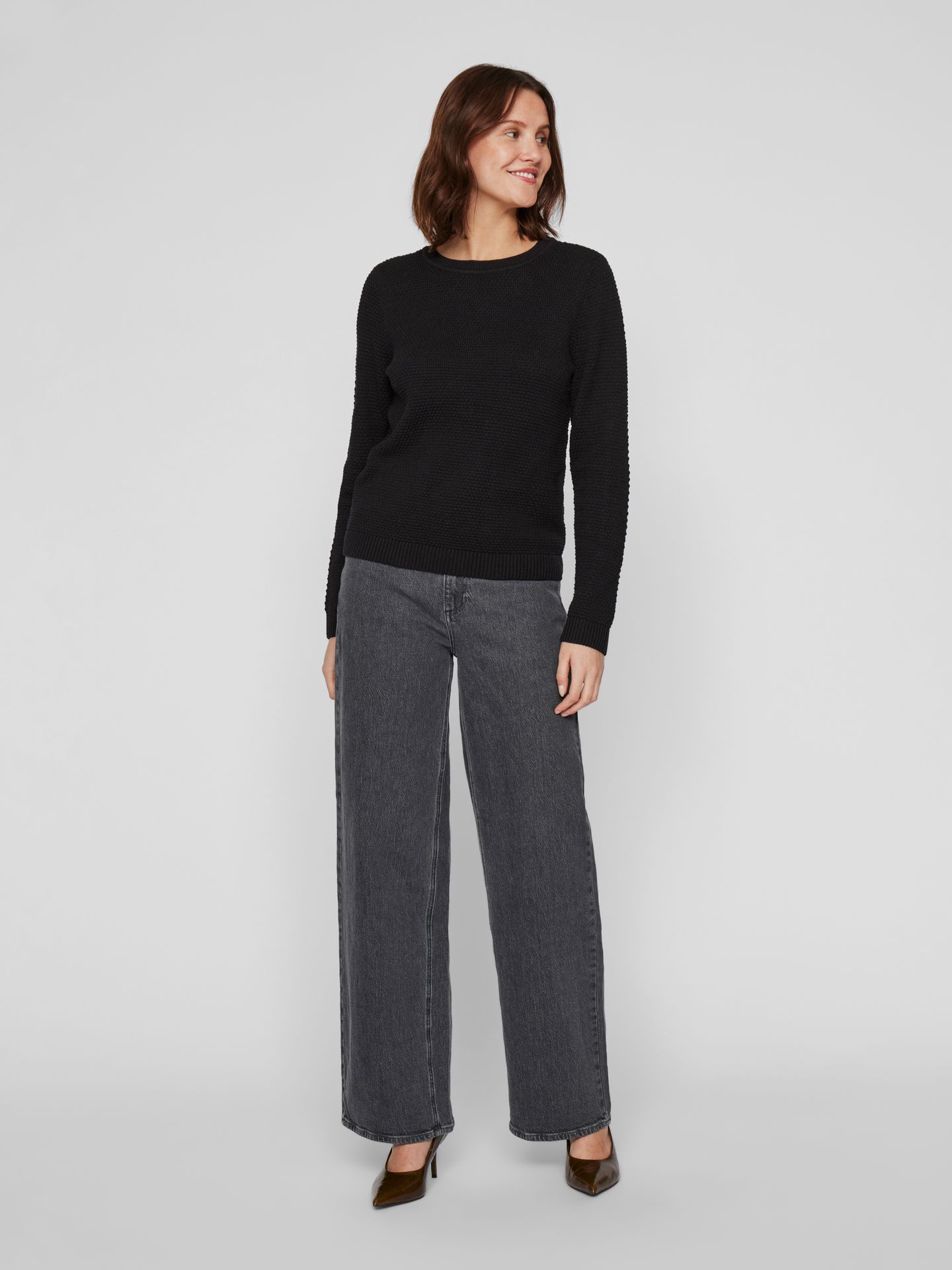 Object VIDALO O-NECK L/S KNIT TOP- NOOS Black 2900158867044 Object VIDALO O-NECK L/S KNIT TOP- NOOS Black 2900158867044