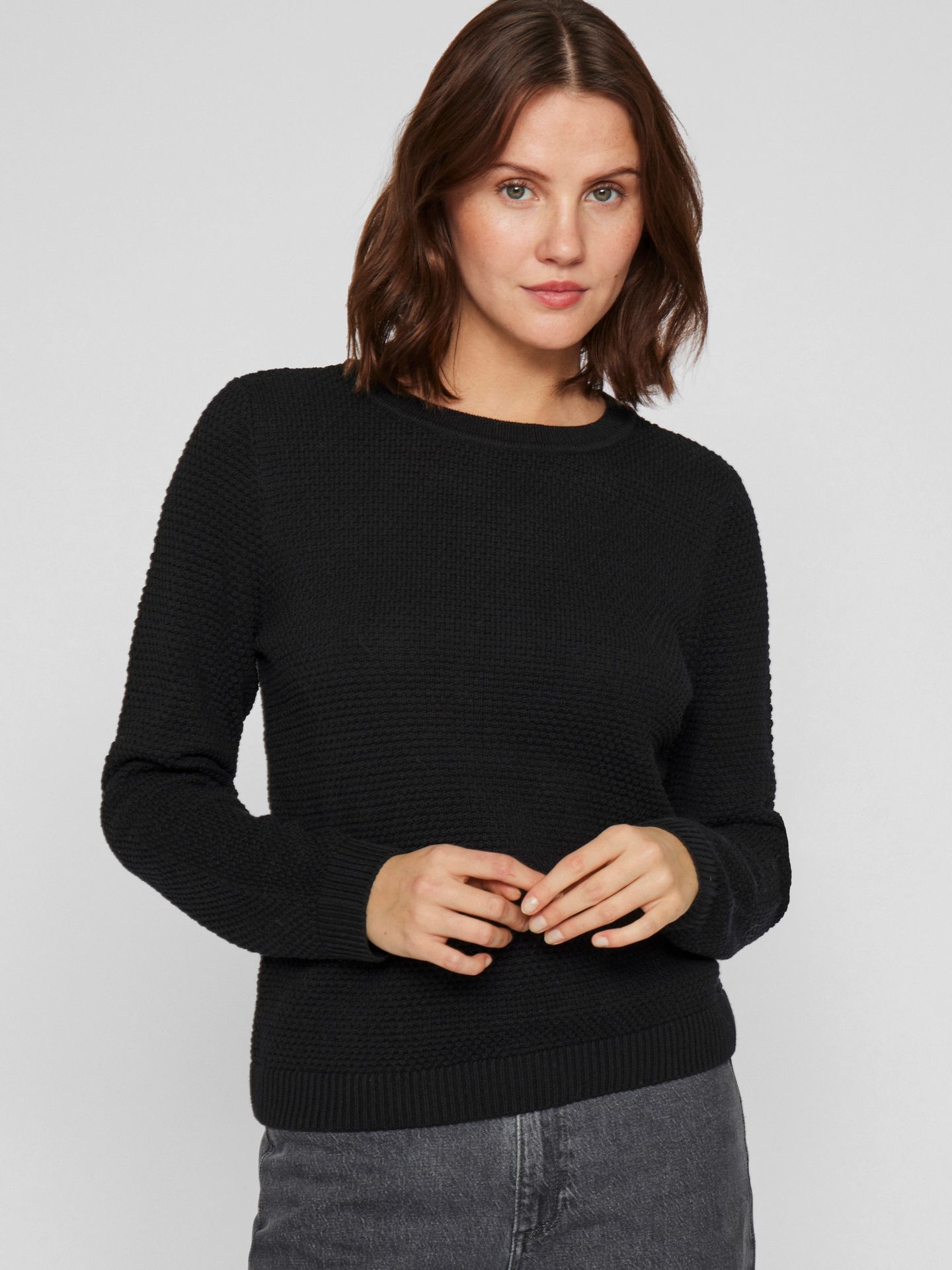 Object VIDALO O-NECK L/S KNIT TOP- NOOS Black 2900158867044 Object VIDALO O-NECK L/S KNIT TOP- NOOS Black 2900158867044