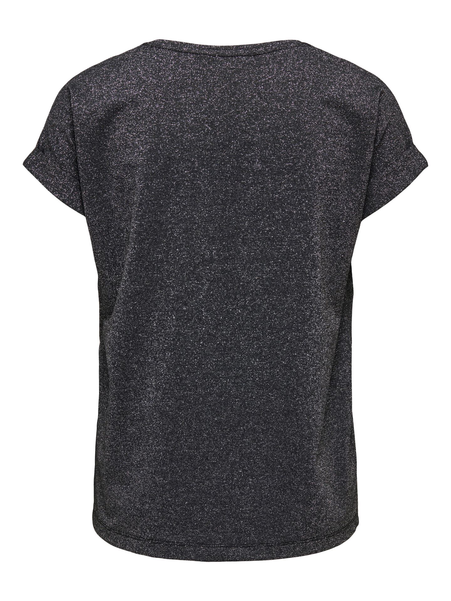 Only ONLMOSTER GLITTER S/S TOP NOOS JRS Black/CLARA LEO 00114161-EKA26011400000200