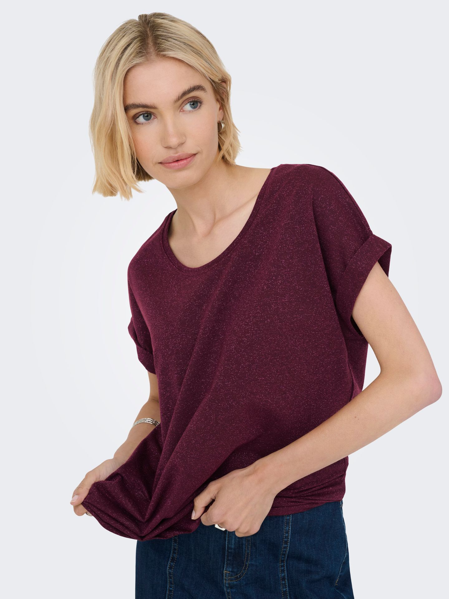 Only ONLMOSTER GLITTER S/S TOP NOOS JRS Chocolate Truffle/CHOCOLATE TRUFFLE 2900158347027