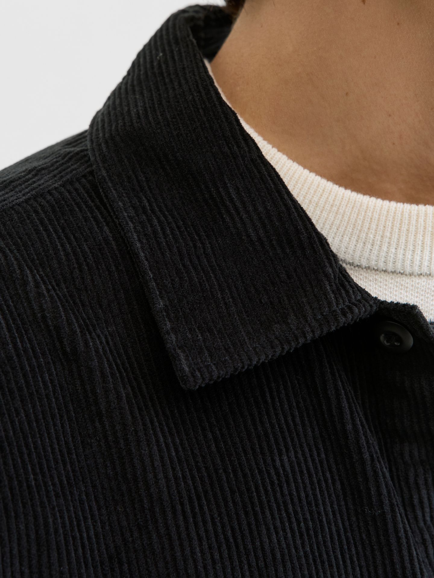 Jack & Jones JJEPERFECT CORDUROY OVERSHIRT LS SN Black 2900158350058