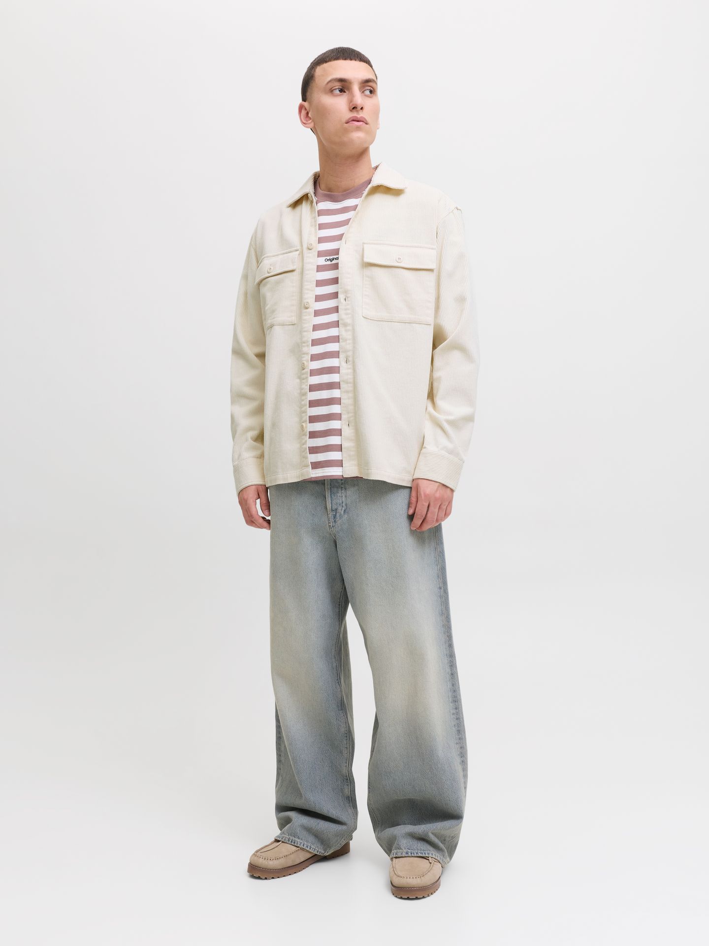 Jack & Jones JJEPERFECT CORDUROY OVERSHIRT LS SN Antique White 2900158355039 Jack & Jones JJEPERFECT CORDUROY OVERSHIRT LS SN Antique White 2900158355039