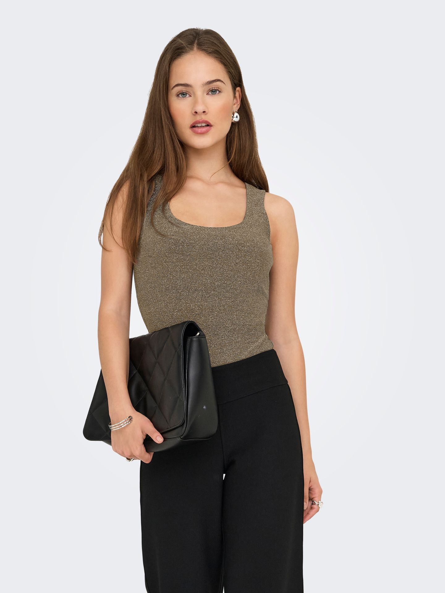 Only ONLEA GLITTER S/L 2-WAYS TOP JRS NO Falcon/Gold glitter 2900158353035