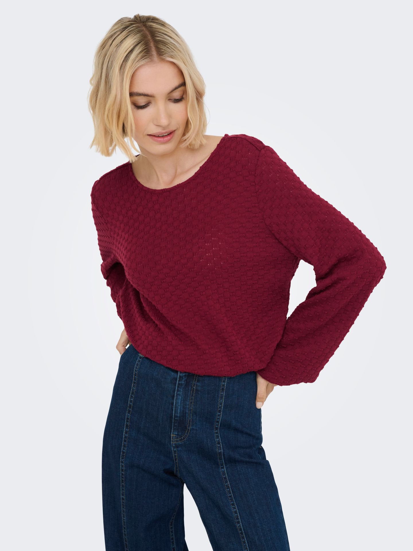 Only ONLBELLE LIFE L/S TOP JRS Cabernet 2900158356029 Only ONLBELLE LIFE L/S TOP JRS Cabernet 2900158356029