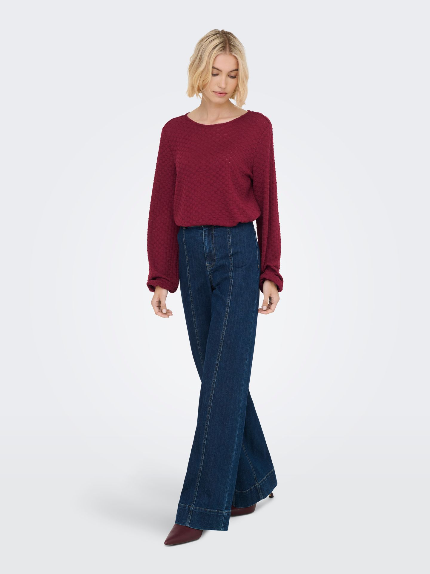Only ONLBELLE LIFE L/S TOP JRS Cabernet 2900158356029 Only ONLBELLE LIFE L/S TOP JRS Cabernet 2900158356029