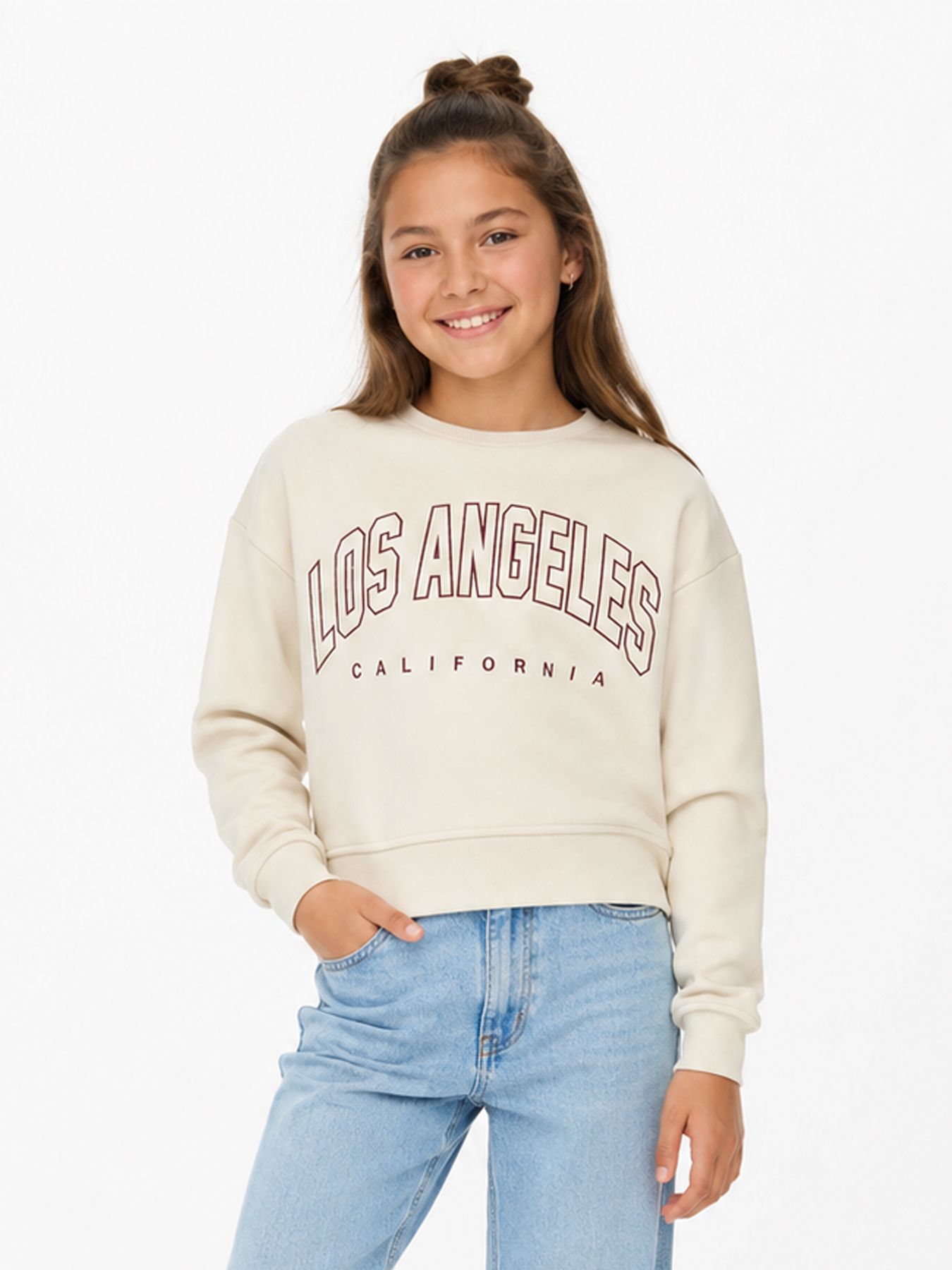 Kids Only KOGSWEAT LS CREW OVZ STAT SWT NOOS Birch/Manhattan + labels brooklyn 00114186-EKA26011400002426