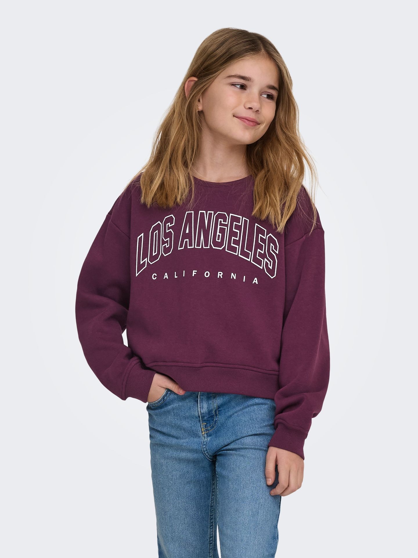 Kids Only KOGSWEAT LS CREW OVZ STAT SWT NOOS Mauve Wine/Los Angeles - California 00114186-EKA26011400003023