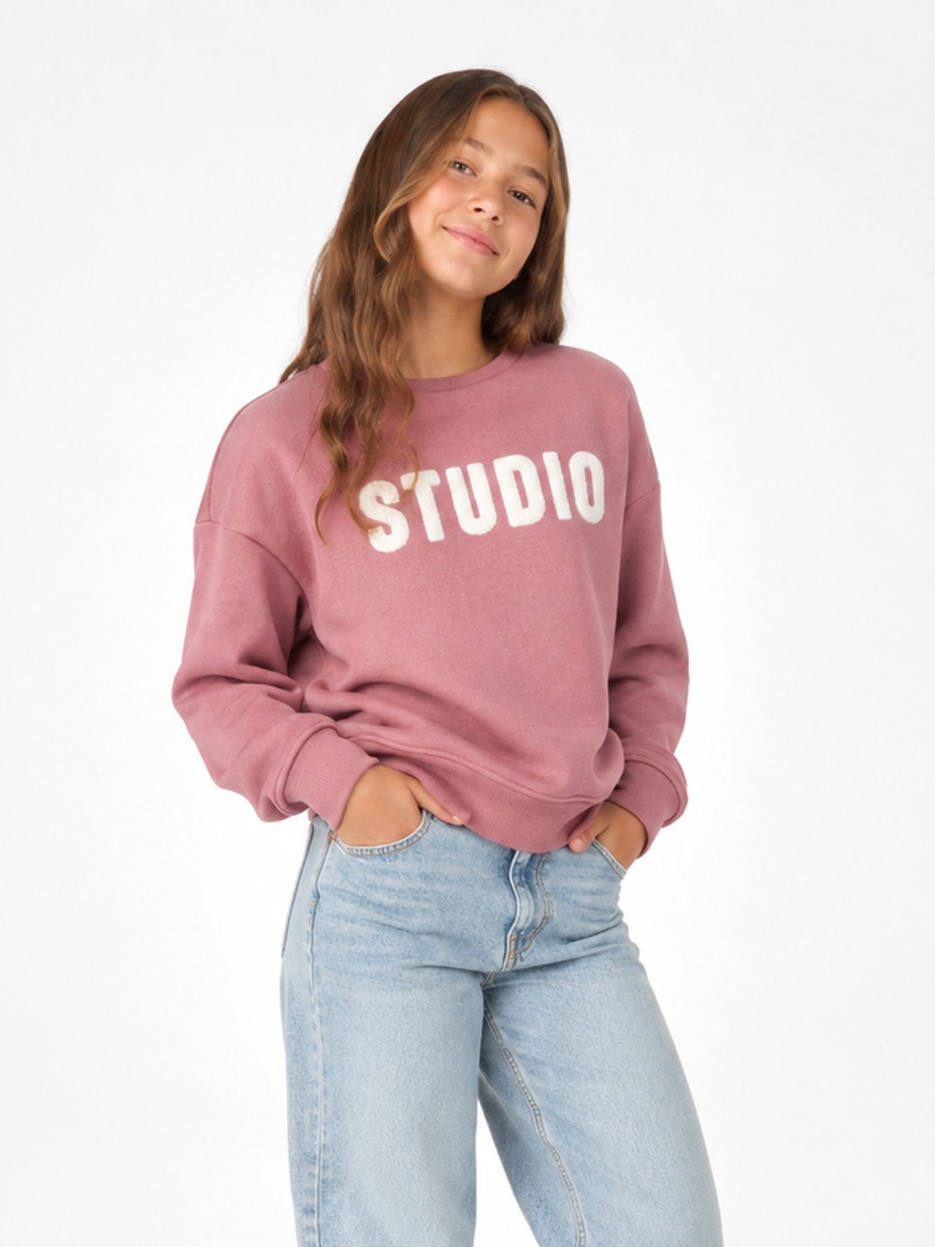 Kids Only KOGSWEAT LS CREW OVZ STAT SWT NOOS Foxglove/STUDIO - Terry Emb. 00114186-EKA26011400003599