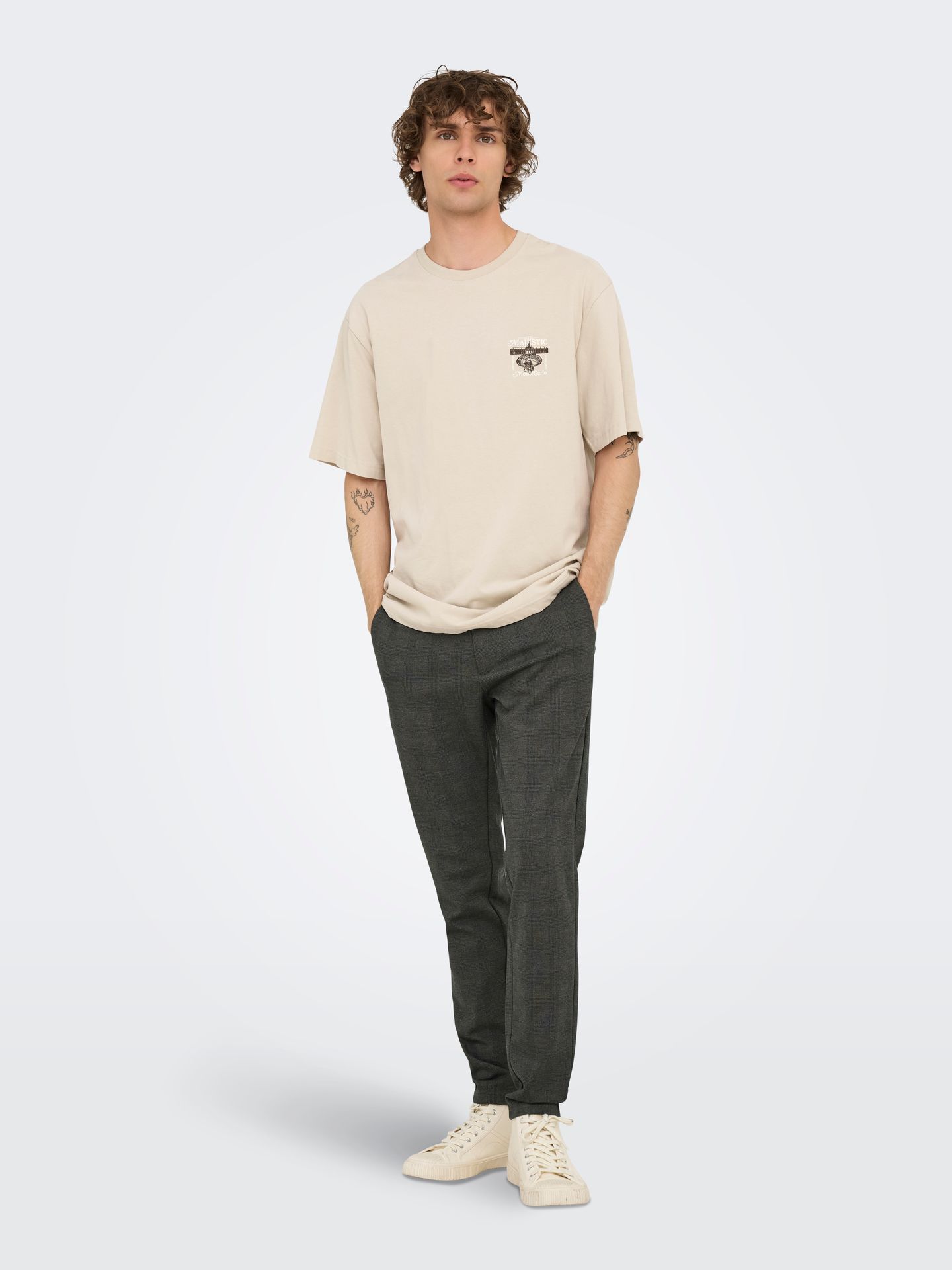 Only & Sons ONSMARK SLIM CHECK 020960 PANT NOOS Teak 00114187-EKA26011400000869