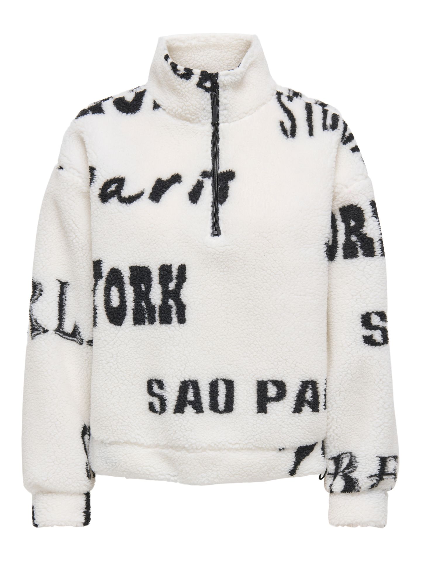 Only ONLNEW JANNE L/S HALF ZIP BOX SWT Cloud Dancer/WIDE BLUE BONNET STRIP 00114189-EKA26011400001819