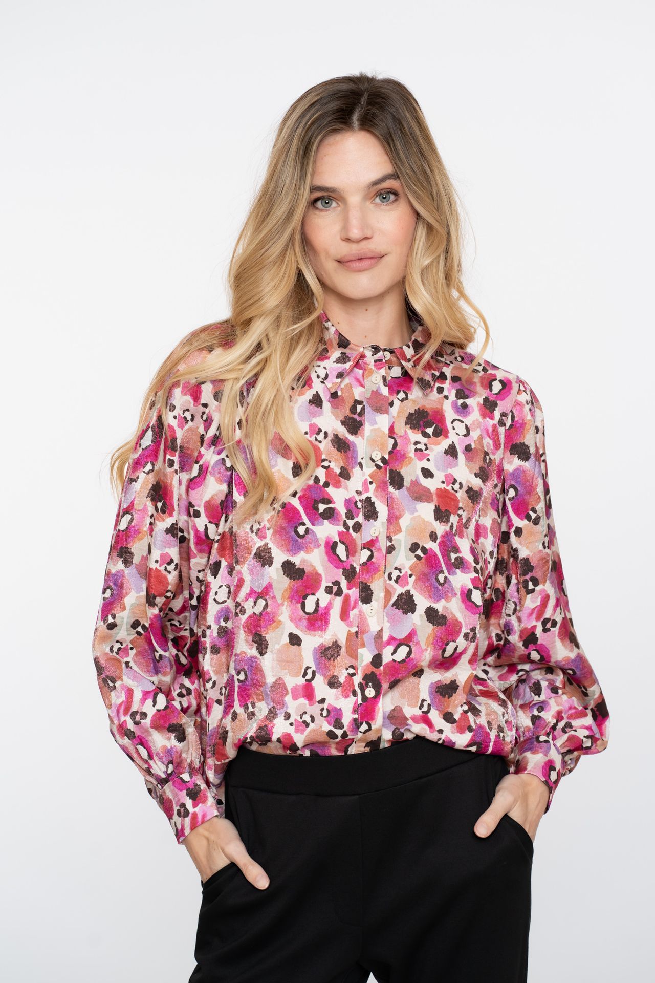 geisha Blouse animal 420 pink/off white 00114195-EKA26013800000081