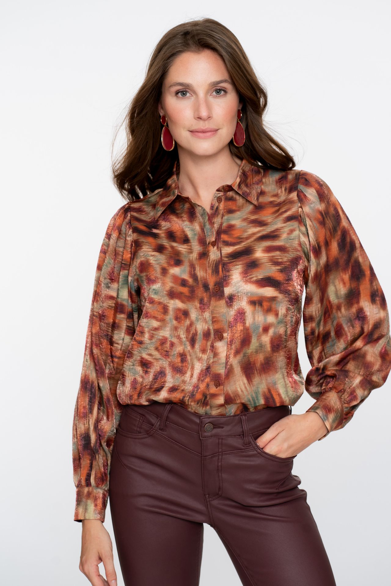 geisha Blouse print 775 brown/orange 00114196-EKA26013800000082
