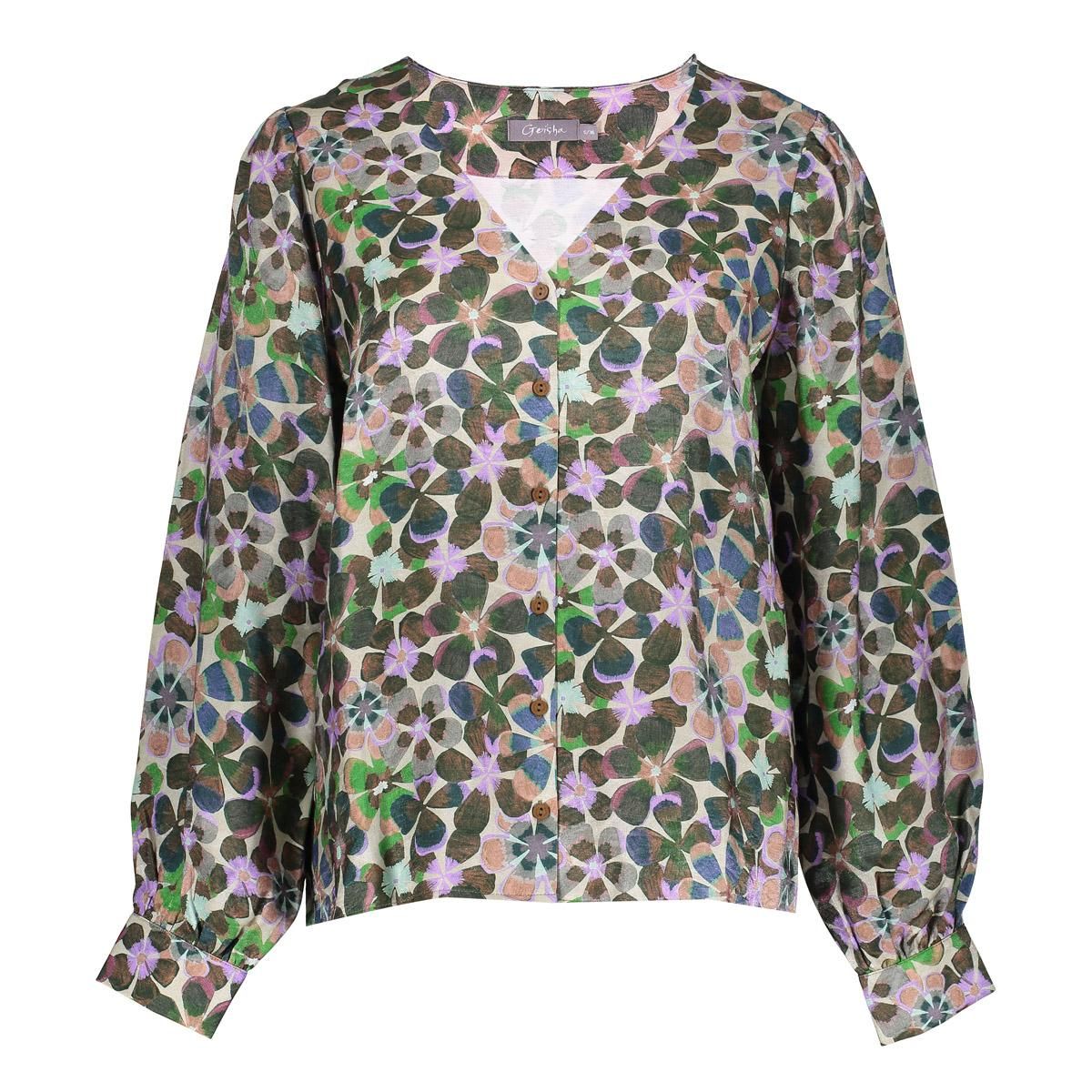geisha Blouse flowers 300 lila/green 2900158420041