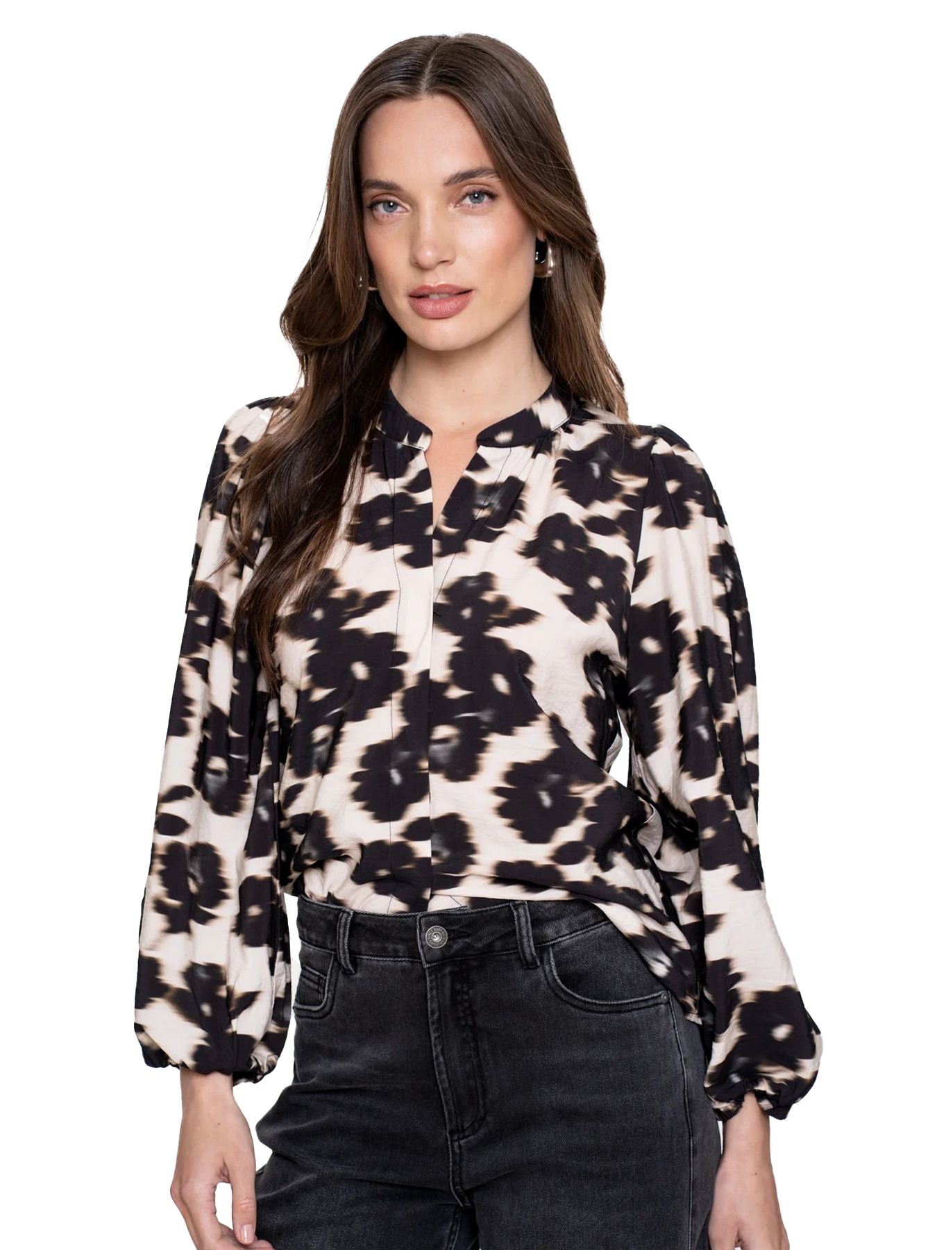 geisha Blouse flowers 0 wool white/black 00114203-EKA26013800000088 geisha Blouse flowers 0 wool white/black 00114203-EKA26013800000088