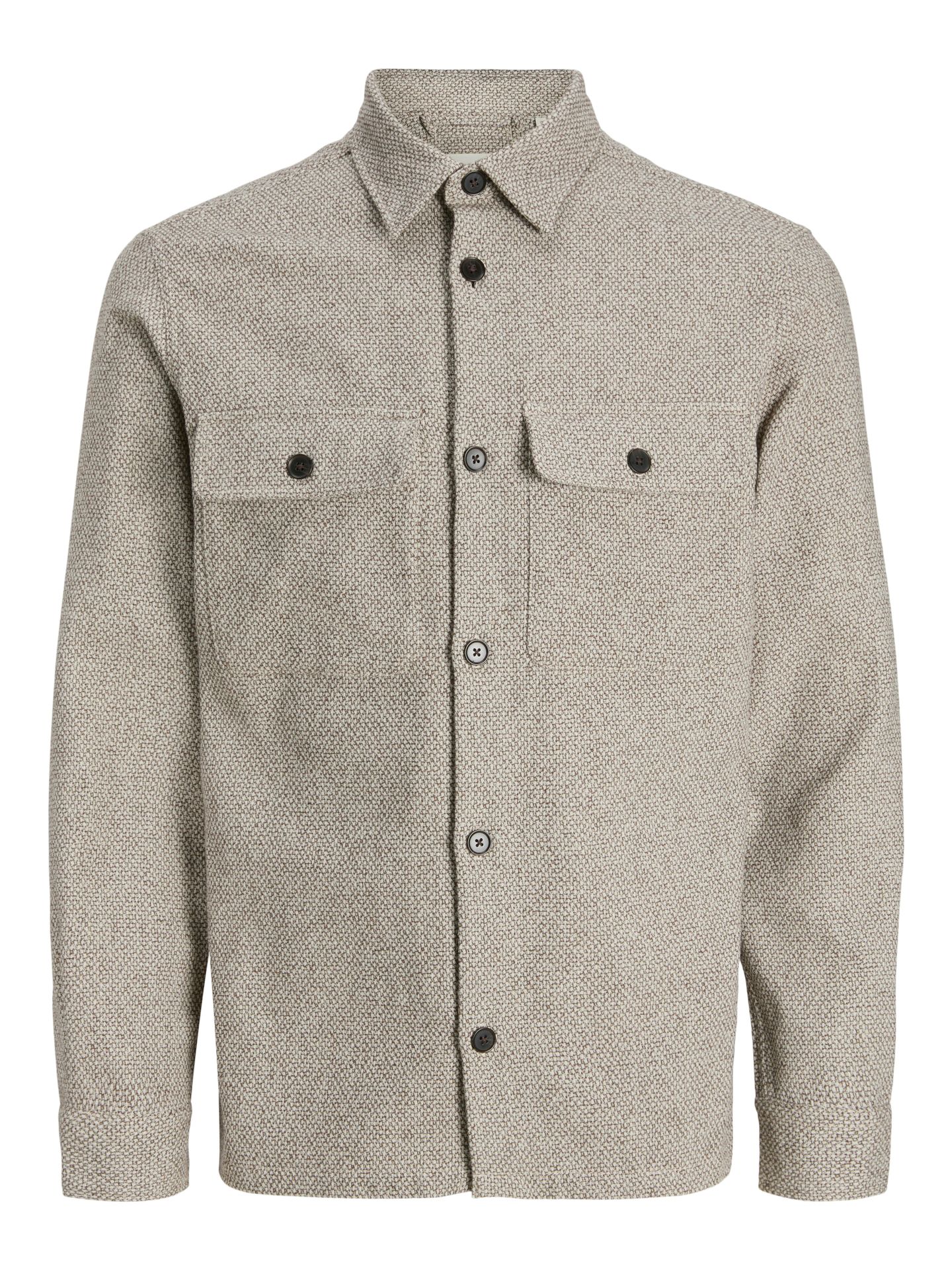 Jack & Jones JPRRAYLE MELANGE SOLID L/S OVERSHIR Ermine 00114209-EKA26011400003032