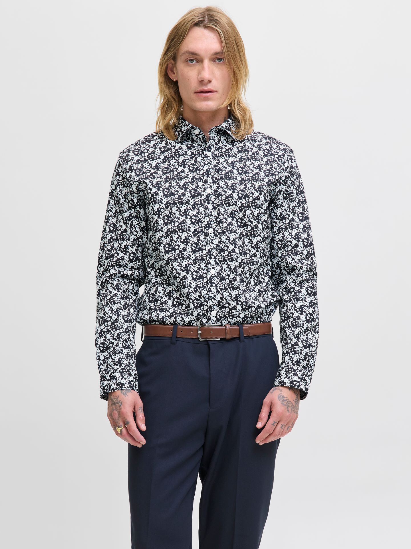 Jack & Jones JPRBLABLACKPOOL STRETCH AOP LS SHIR Night Sky 00114212-EKA26011400001487