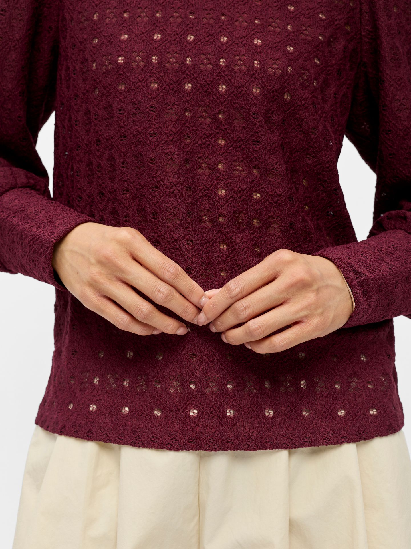 Object OBJLAILA L/S RE TOP NOOS Windsor Wine 2900167974030