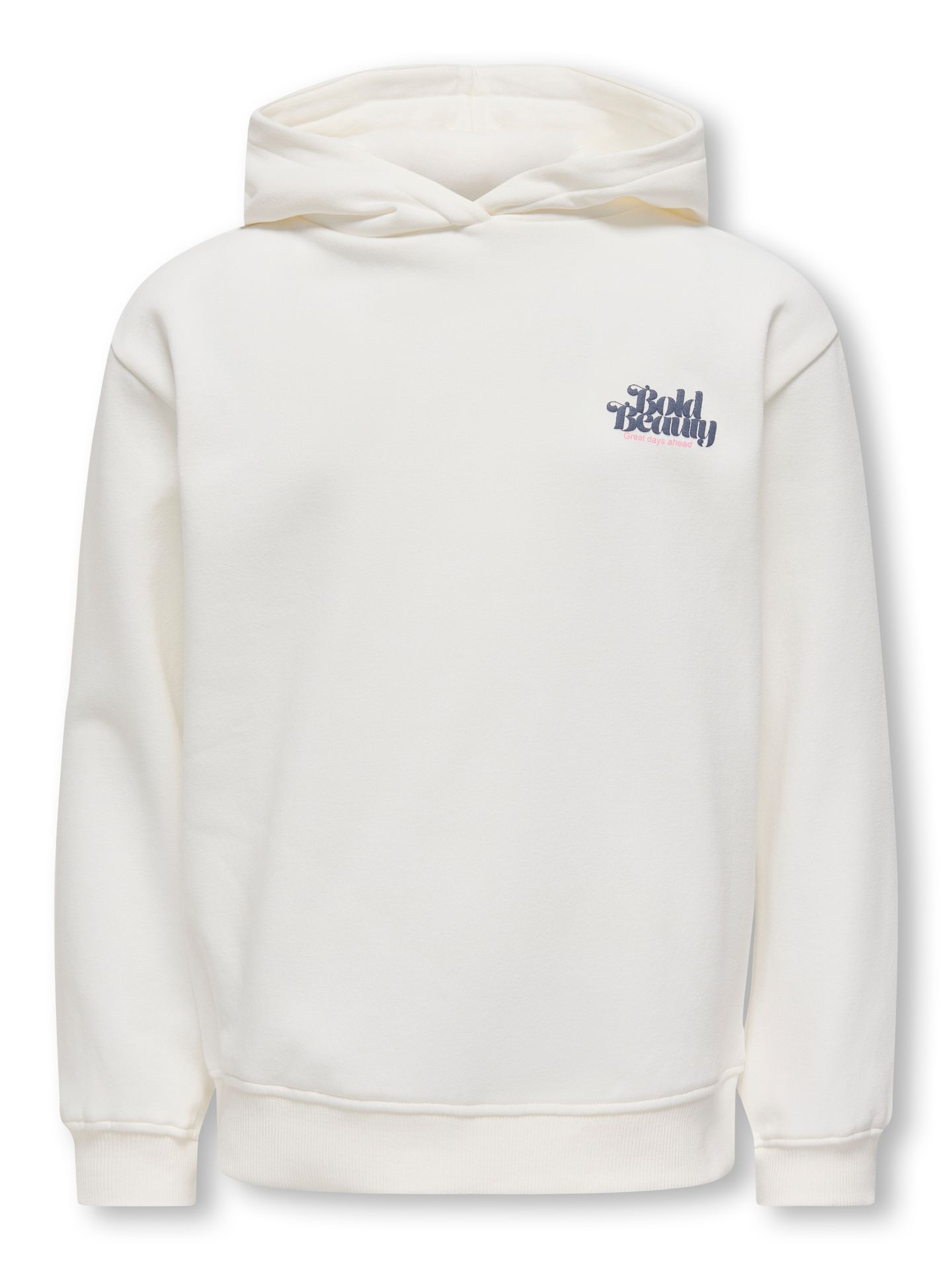 Only KOGHOLLYLIFE L/S PRINTED HOODIE SWT Egret/Beauty 00114218-EKA26011400003038