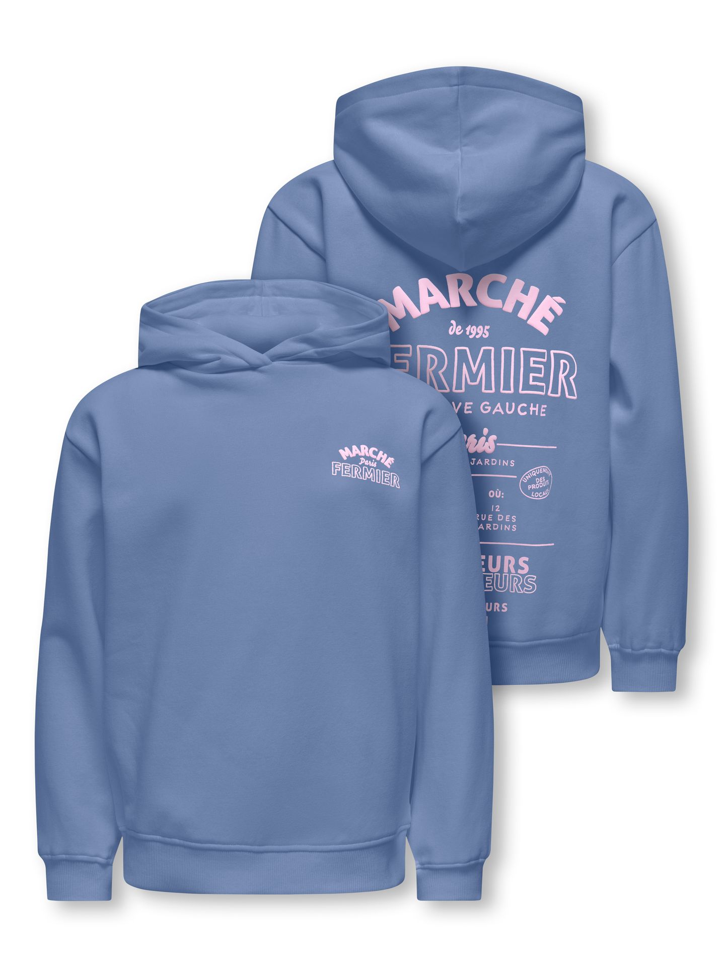 Only KOGHOLLYLIFE L/S PRINTED HOODIE SWT Vintage Indigo/Marche 00114218-EKA26011400003040