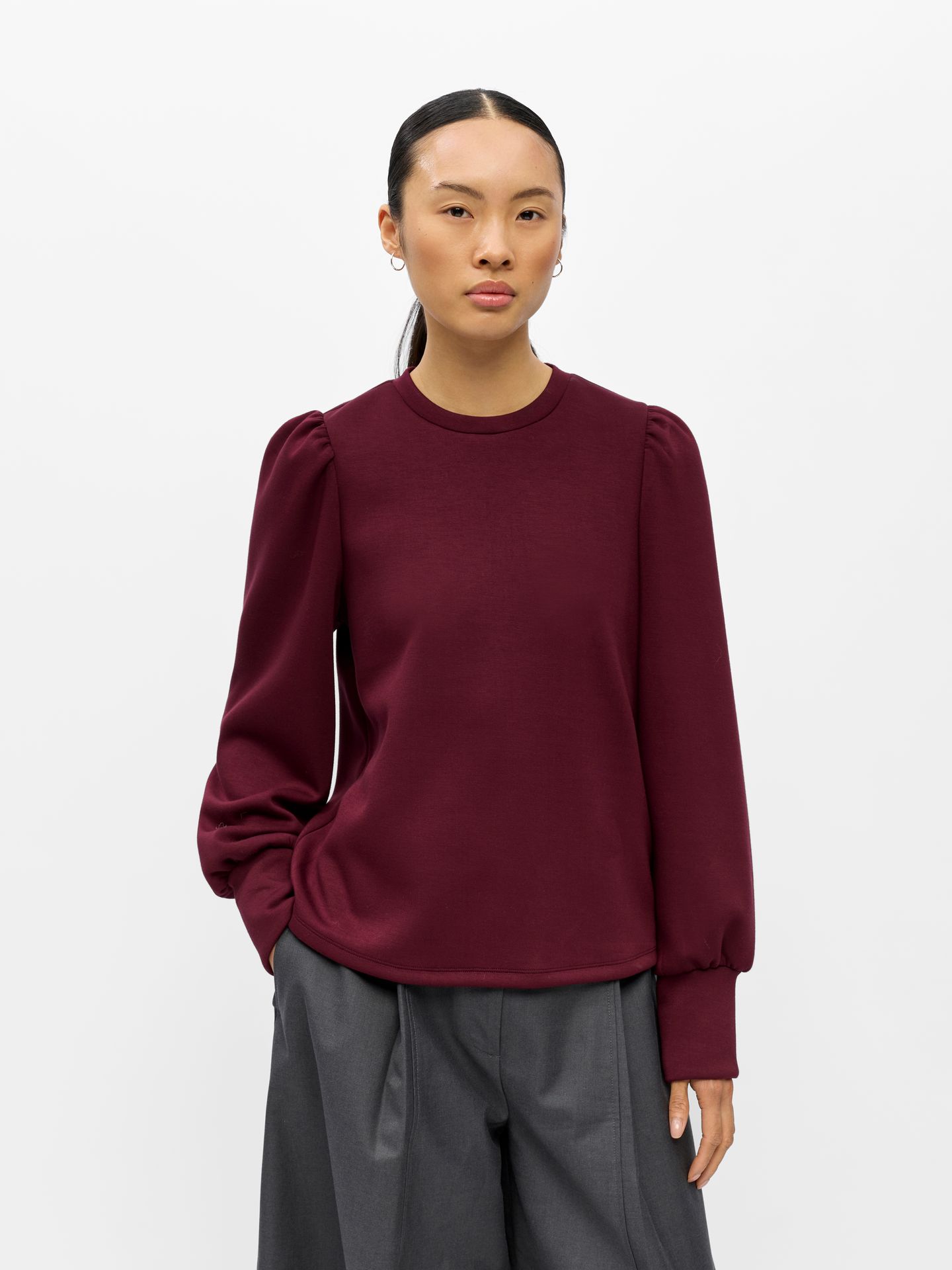 Object OBJANDREA RE L/S O-NECK TOP NOOS Windsor Wine 2900169052019