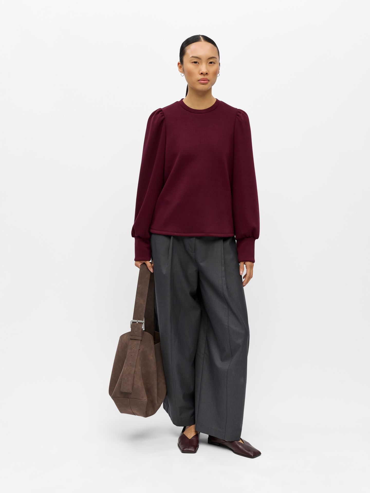 Object OBJANDREA RE L/S O-NECK TOP NOOS Windsor Wine 2900169052019