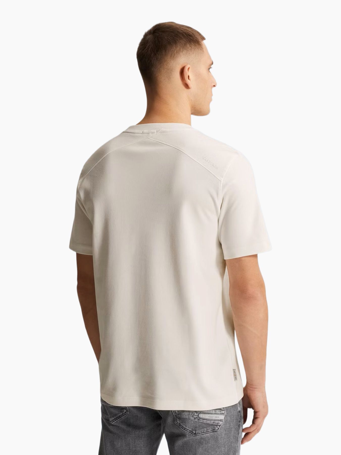 Cast Iron Short sleeve r-neck regular fit in Snow White 2900158480014