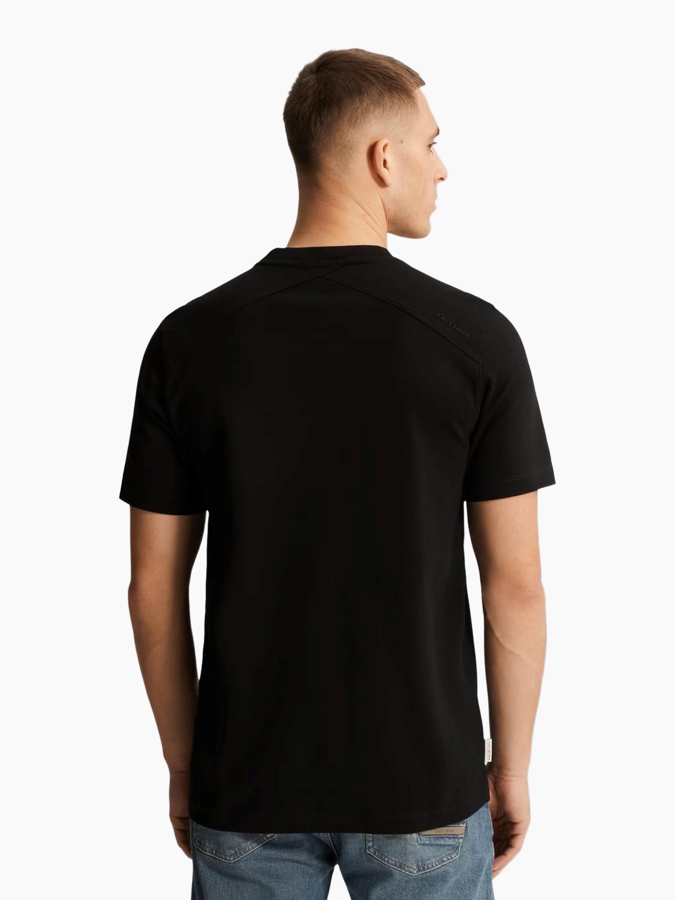 Cast Iron Short sleeve r-neck regular fit in Black 2900158481028