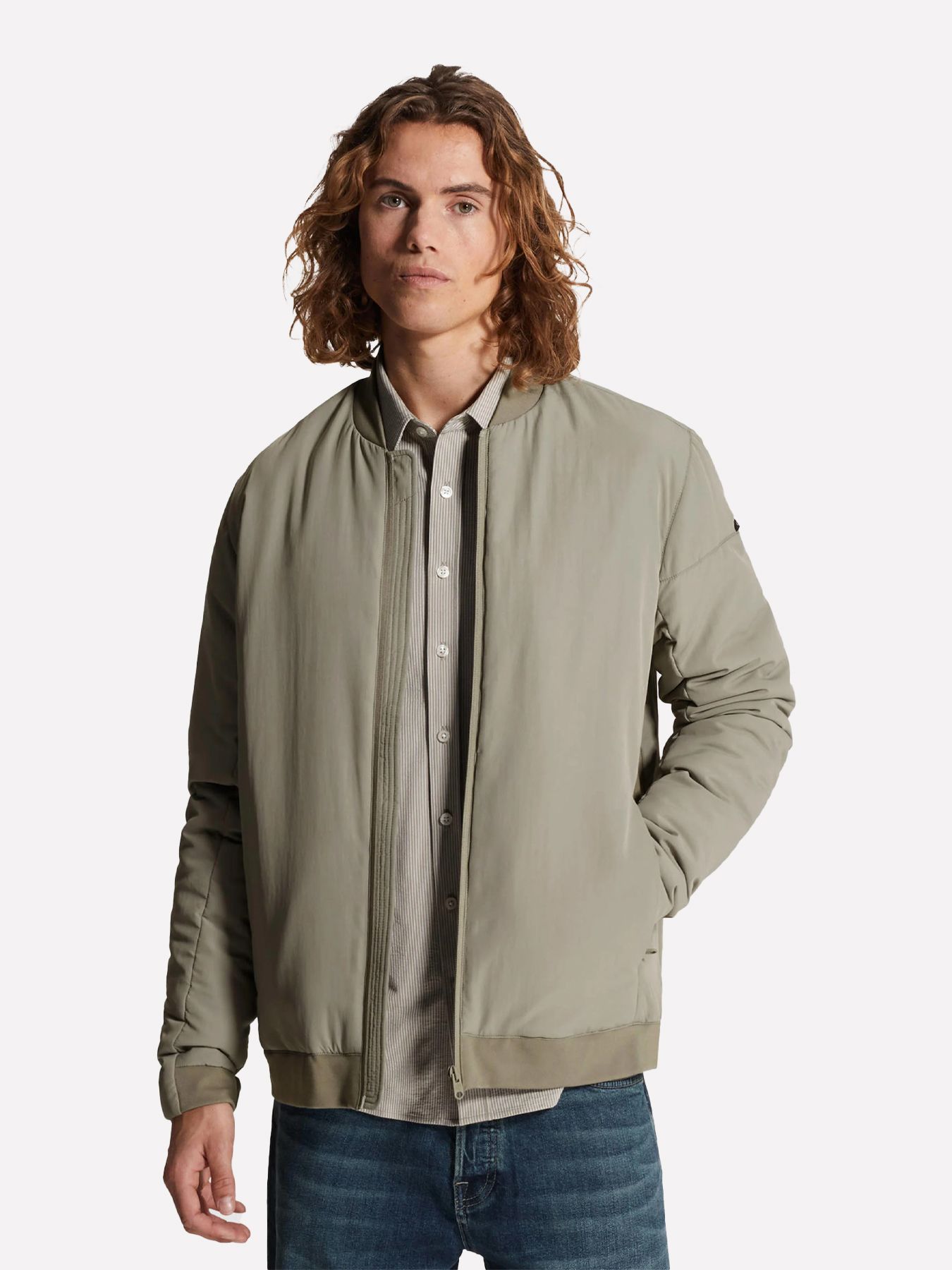 Cast Iron Bomber jacket Light weight Bomberj Dried Sage 00114230-6478