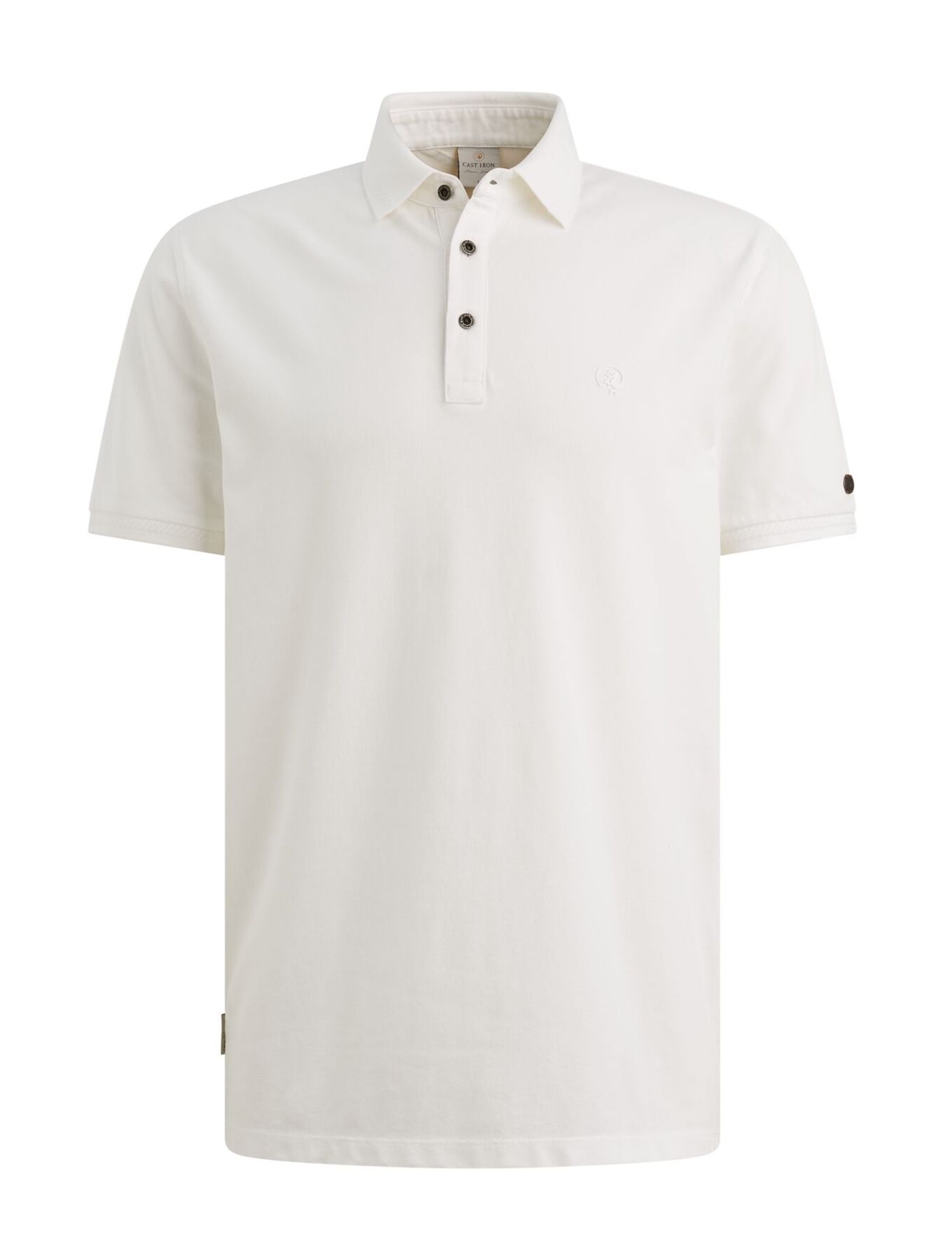 Cast Iron Short sleeve polo slim fit fine pi Snow White 2900158487044