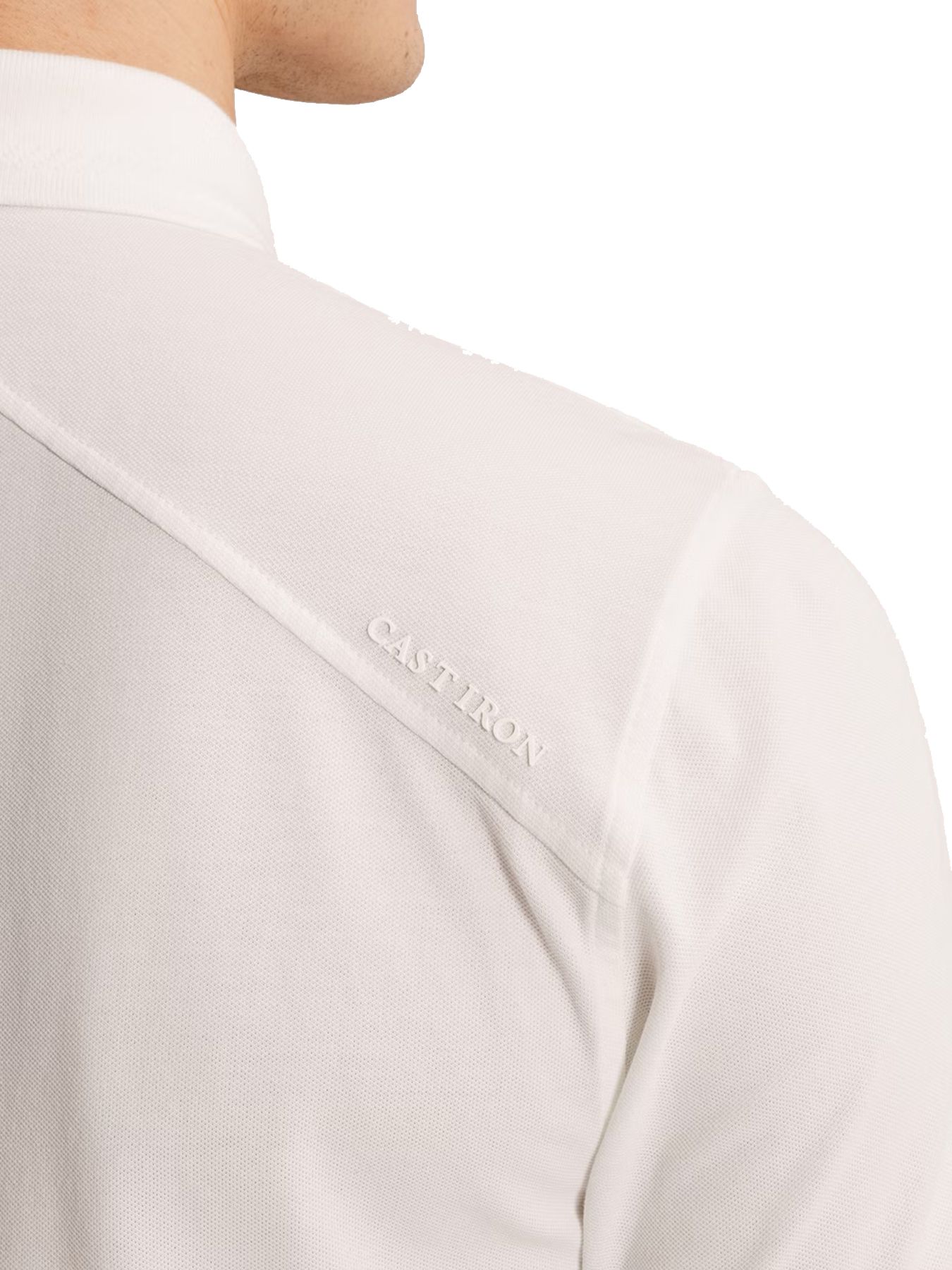 Cast Iron Short sleeve polo slim fit fine pi Snow White 2900158487044