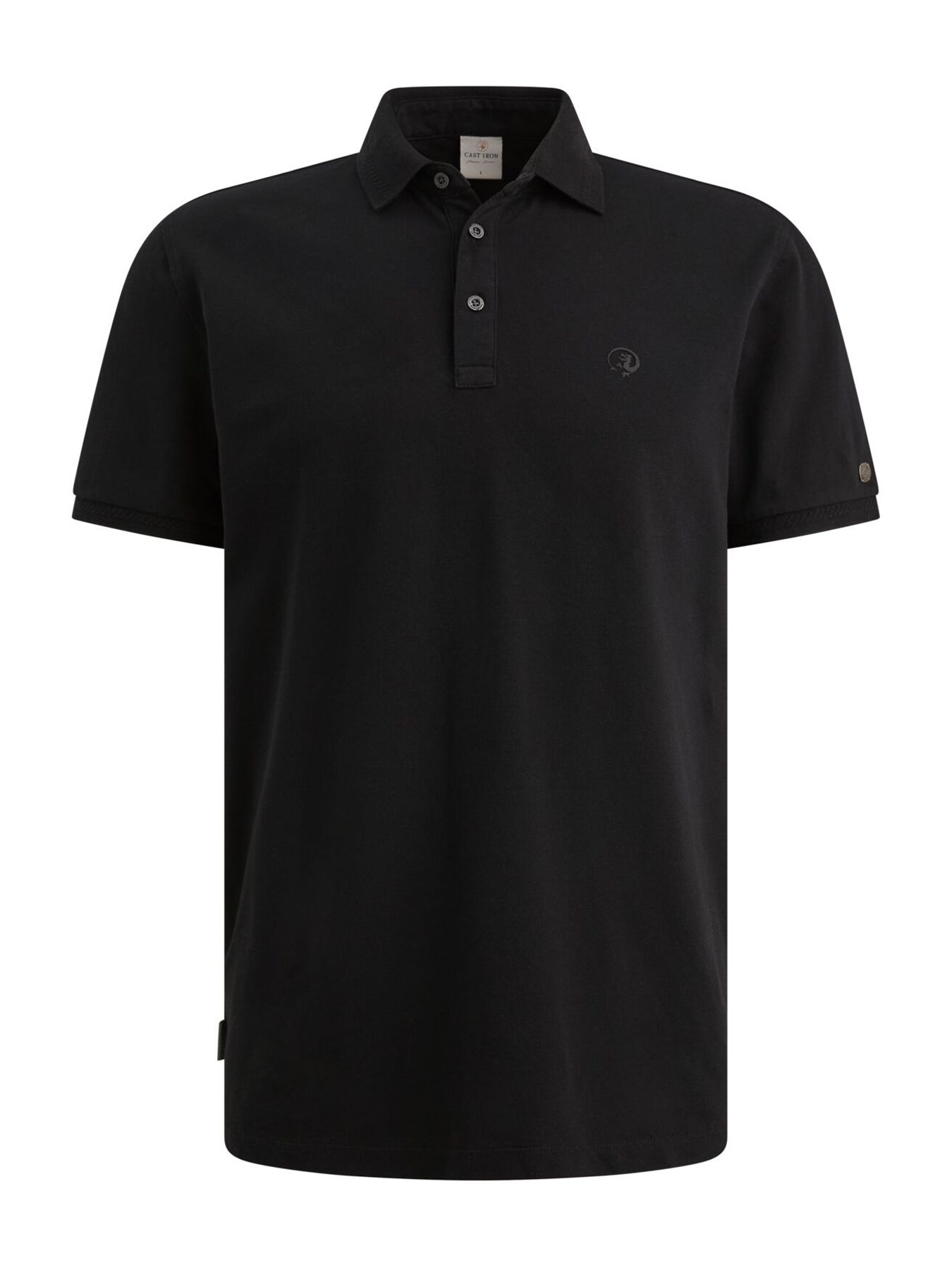 Cast Iron Short sleeve polo slim fit fine pi Black 2900158488041