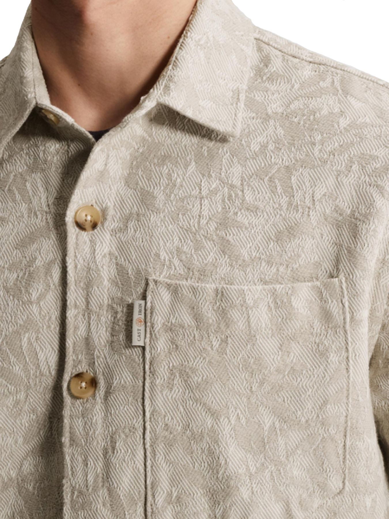 Cast Iron LONG SLEEVE SHIRT Jacquard 2 tone White Onyx 2900158489024