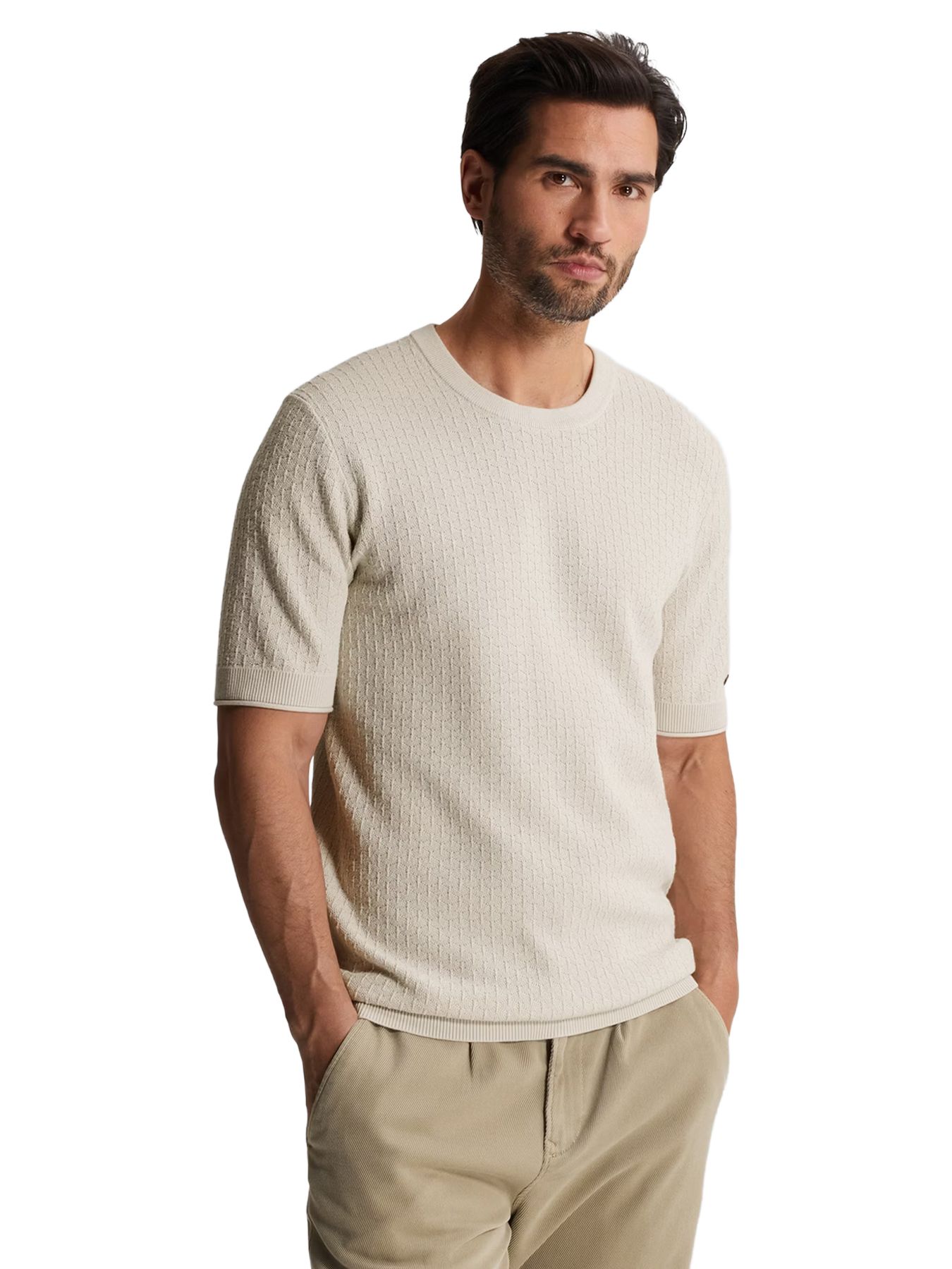 Cast Iron Short sleeve r-neck regular fit co White Onyx 00114235-7178