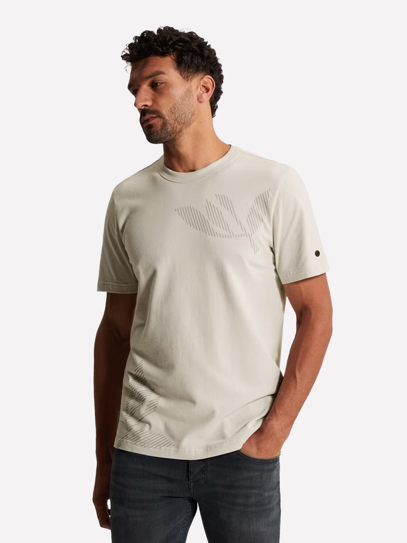 Cast Iron Short sleeve r-neck regular fit je White Onyx 00114236-7178