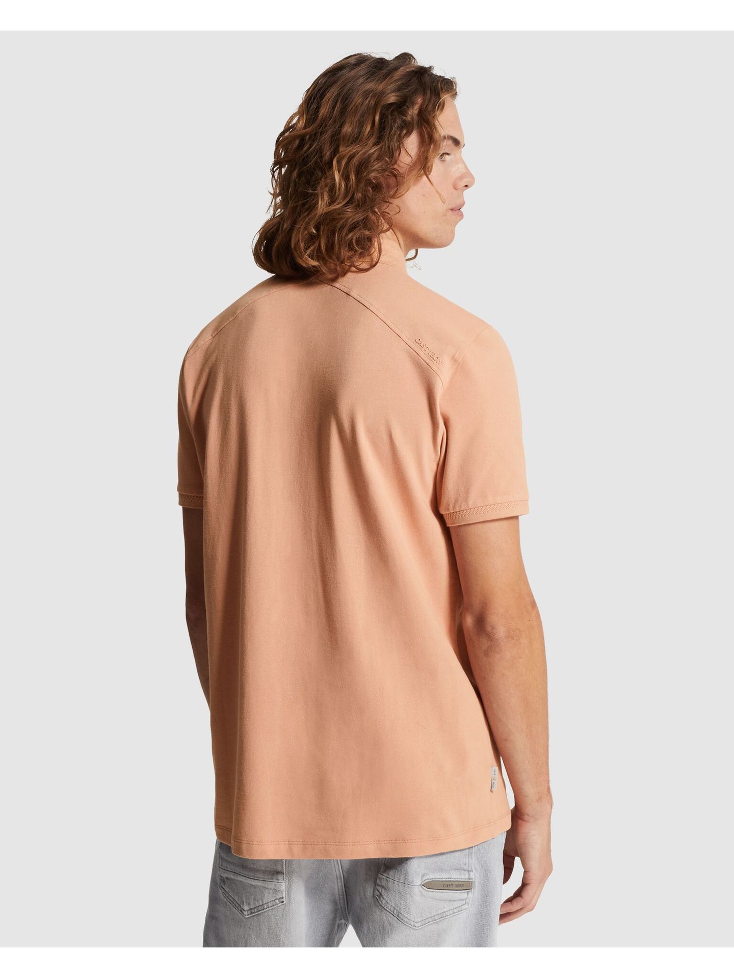 Cast Iron Short sleeve polo slim fit fine pi Cafe Creme 00114239-3018